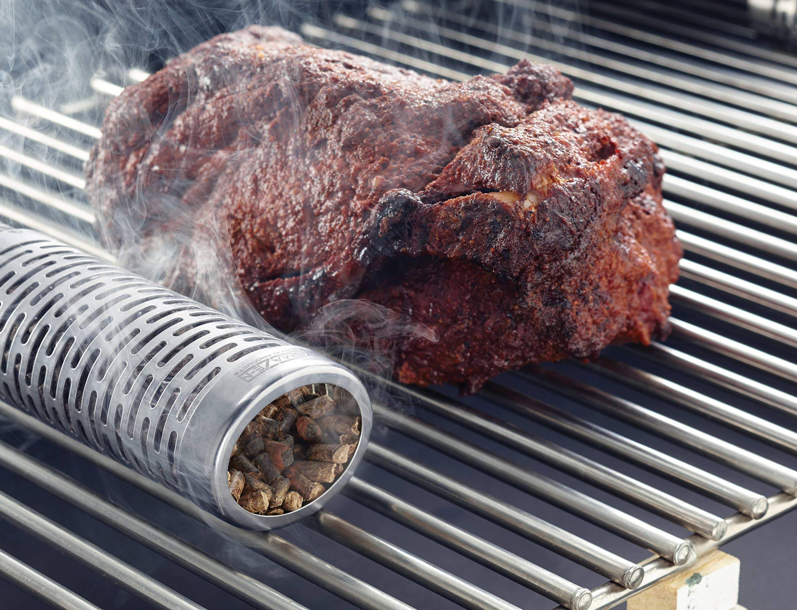 Oval A-MAZE-N AMNTS12 Pellet Tube Smoker, Hot or Cold Smoking, 12 Inch, Stainless