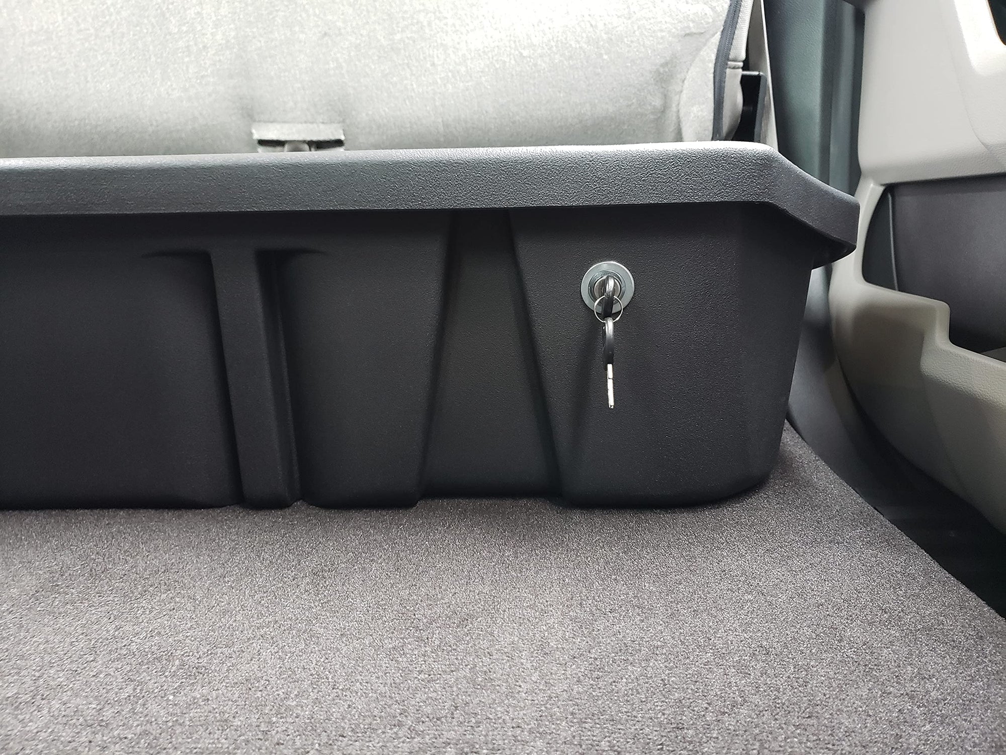 Lockable DU-HA Under Seat Storage fits 2014-2018 Chevy Silverado/GMC Sierra Light Duty Crew Cab & 2015-2019 Heavy Duty Crew Cab | Black Heavy-Duty Back Seat Lockbox, Includes 2 Keys | 10307