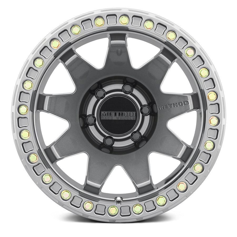Titanium Method Race Wheels 108 Wheel with Gloss (17 x 9. inches /5 x 5 mm, -44 mm Offset)