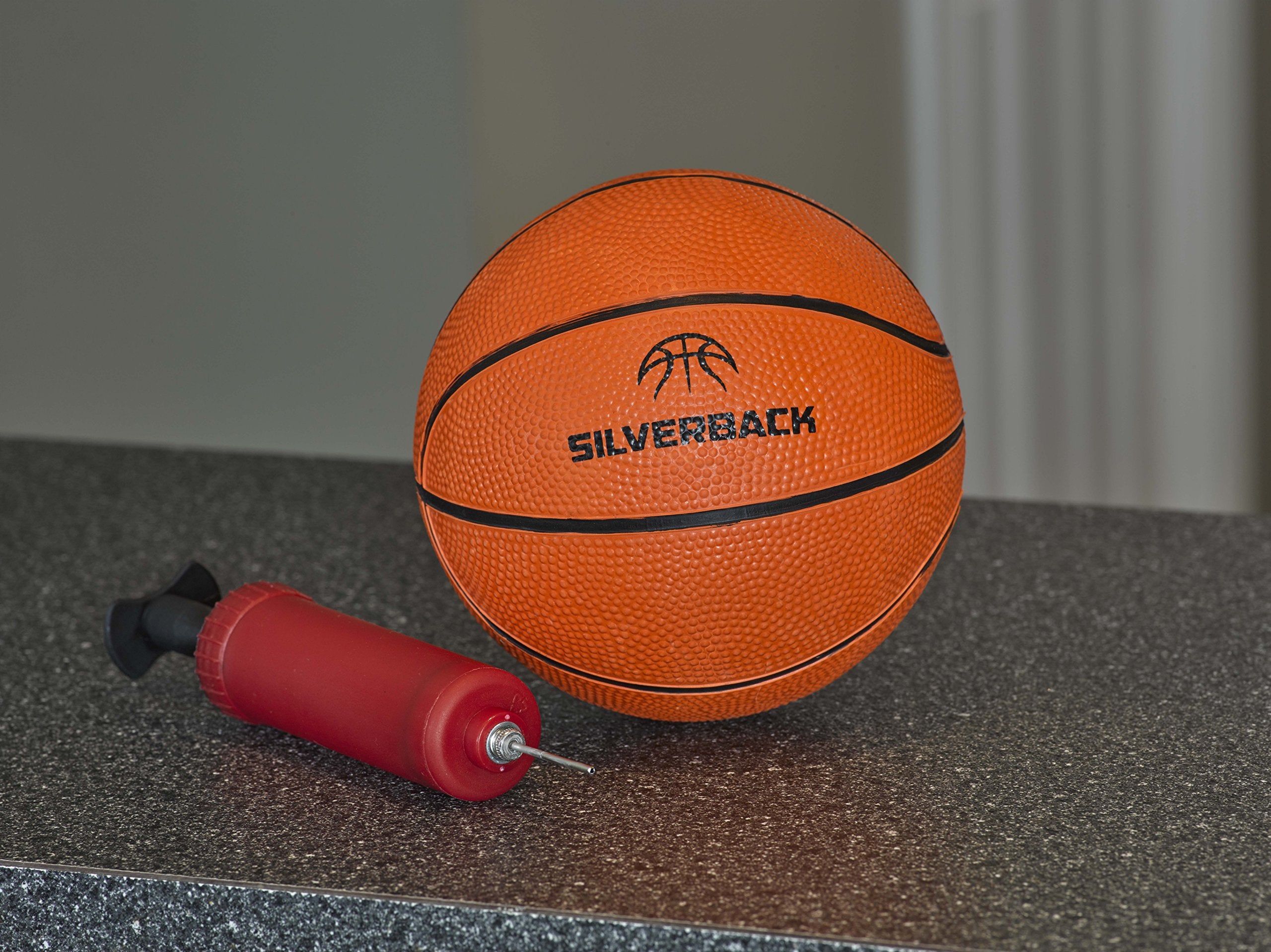 23" Silverback LED Light-Up Over the Door Mini Basketball Hoop Includes Mini Basketball and Air Pump, Black