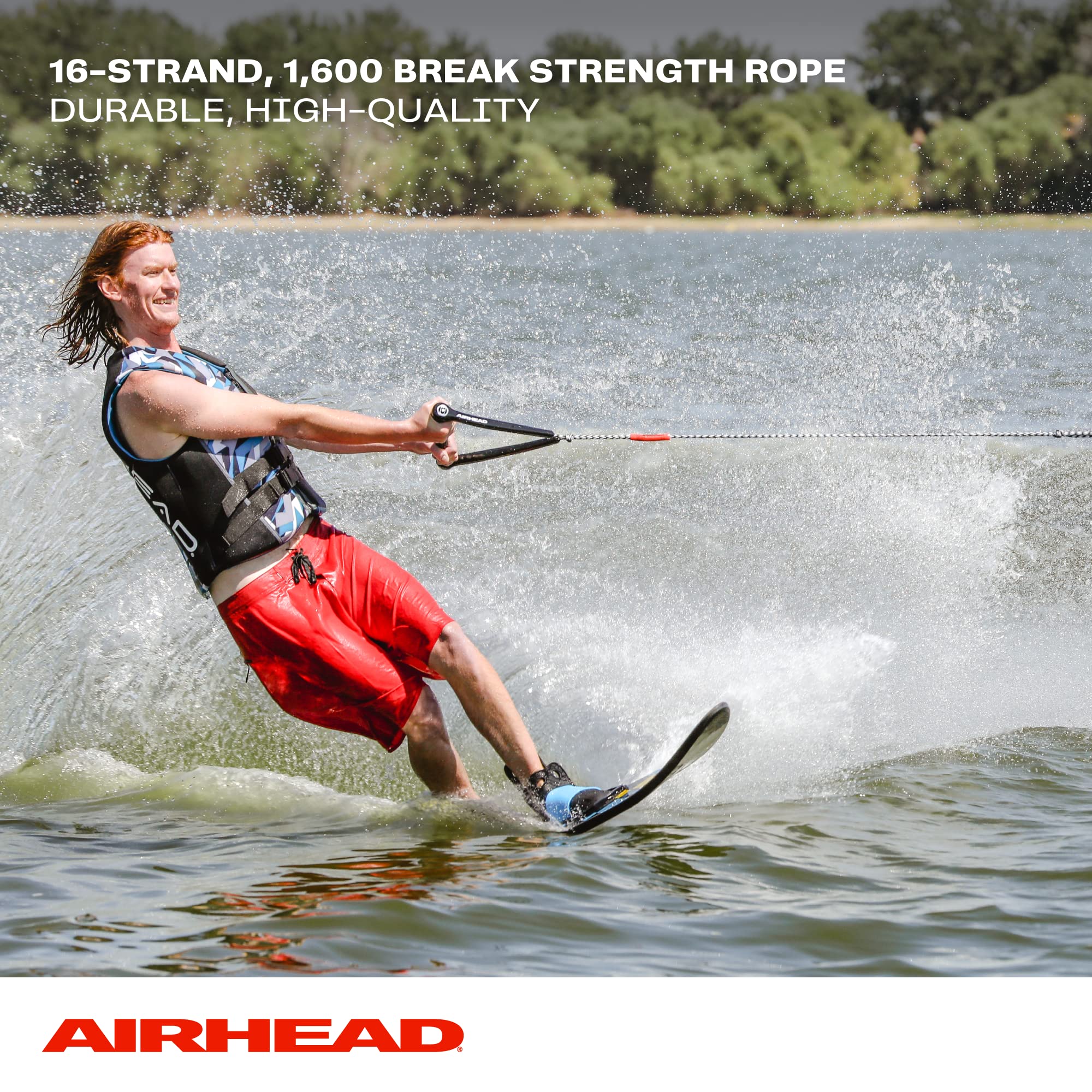 Airhead Water Ski Rope, for Water Skis 4 Section, Wakeboards and Kneeboards, Black