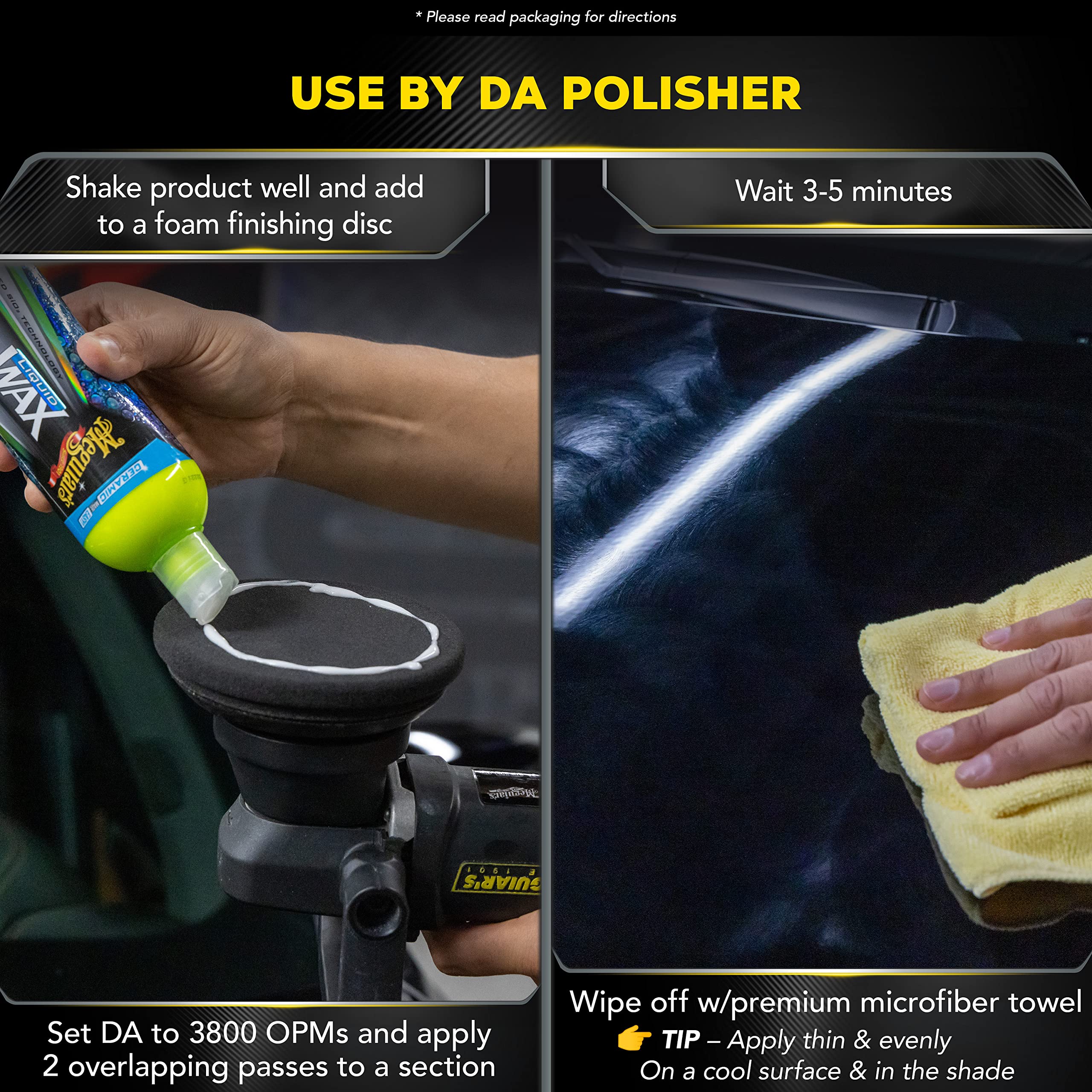 Hybrid Ceramic Liquid Wax Meguiar's, Shield Your Paint with a Residue-Free Liquid Car Wax with Advanced SiO2 Hybrid Technology and Long-Lasting Water-Beading Protection, 16 Oz Bottle