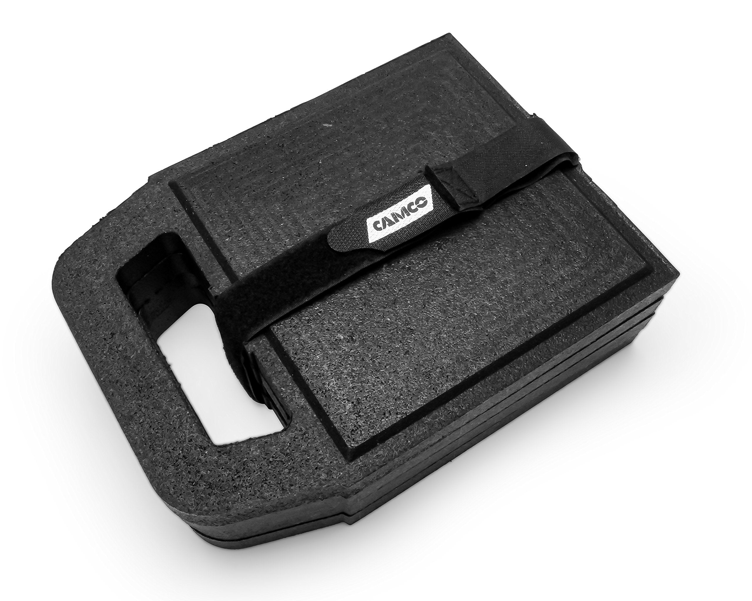 Camco Flex Stabilizer Jack Pads - Helps Prevent Jacks and Stabilizer from Sinking into The Ground -Can Be Used on Uneven Surfaces- UV Resistant & Weatherproof - 4 Pack (44591)