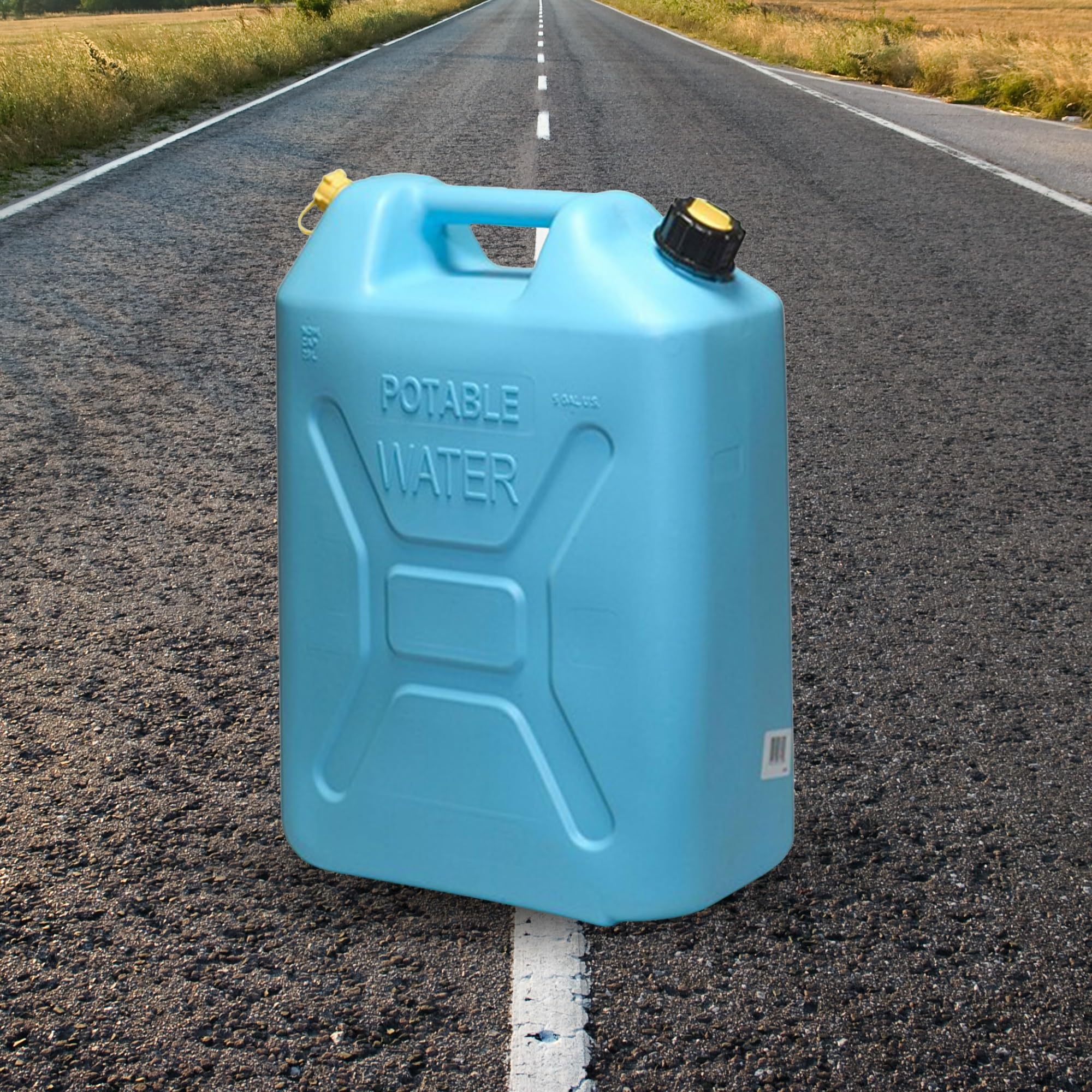 Scepter Water Can with Spout Easy-Pour for Camping/Emergency/Off-Road, 5 Gallon, Blue