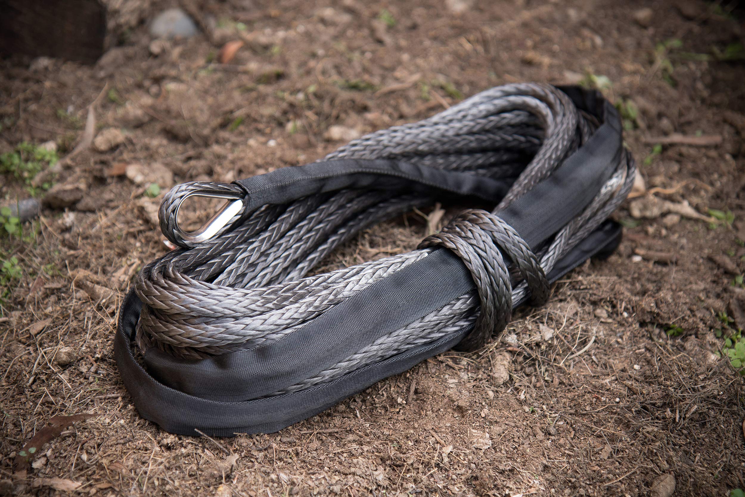 85-Foot Champion Gray Dyneema® Synthetic Winch Rope for 8000-12,000-lb. Truck/SUV Winches