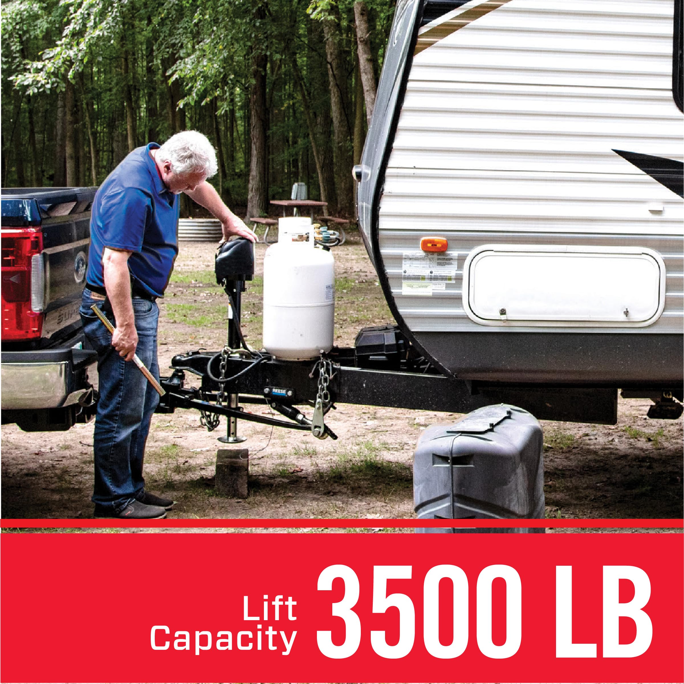 500187 Bulldog Black A-Frame Jack with Powered Drive, 3,500 lbs.
