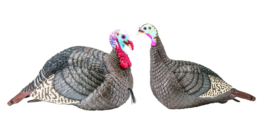 HUNTERS SPECIALTIES Lite Jake & HS Strut Feeding Hen Turkey Foldable Hollow Relaxed Body Realistic 2-Pack Couple Flock Combo Decoys