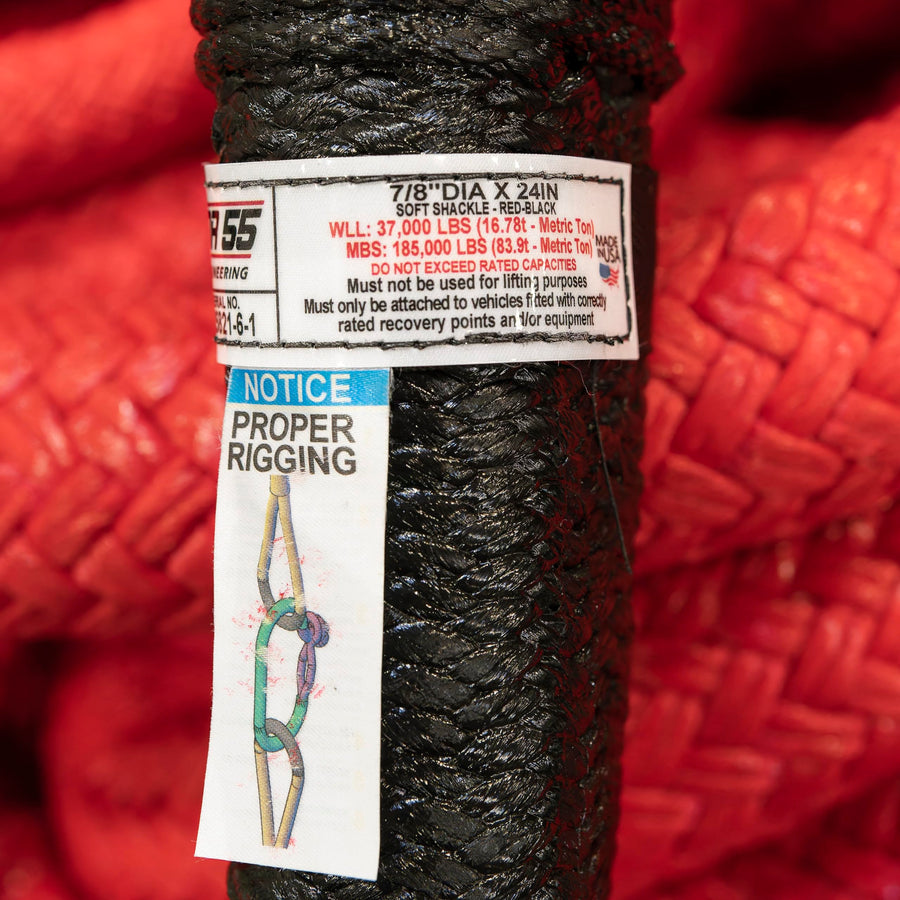 55 Factor Extreme Duty 7/8" x 24" Soft Shackle, 185,000 lbs. Minimum Breaking Strength