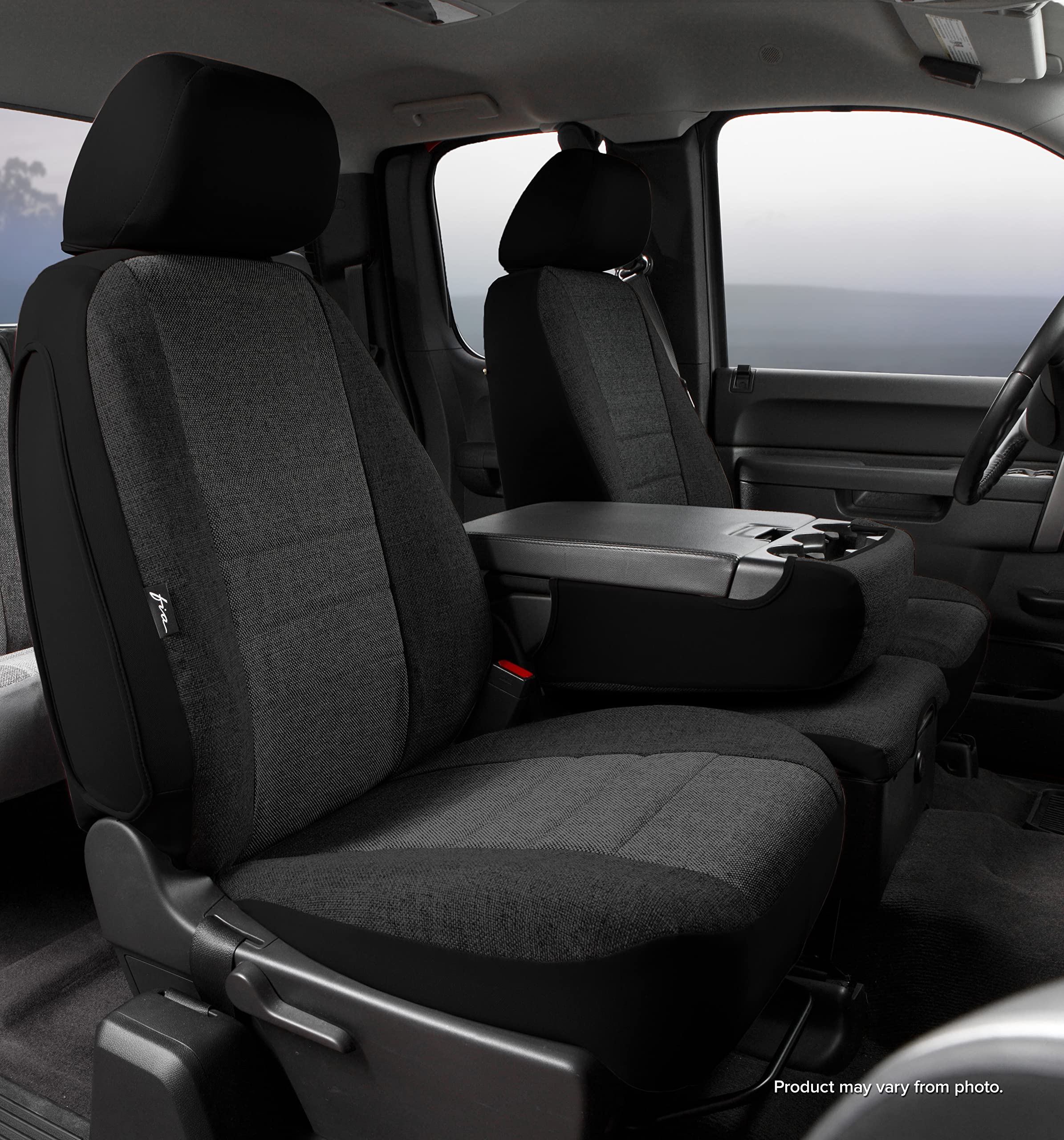 Fia Custom Fit OE37-43 Charc Front Seat Cover Split Seat 40/20/40 - Tweed (Charcoal)