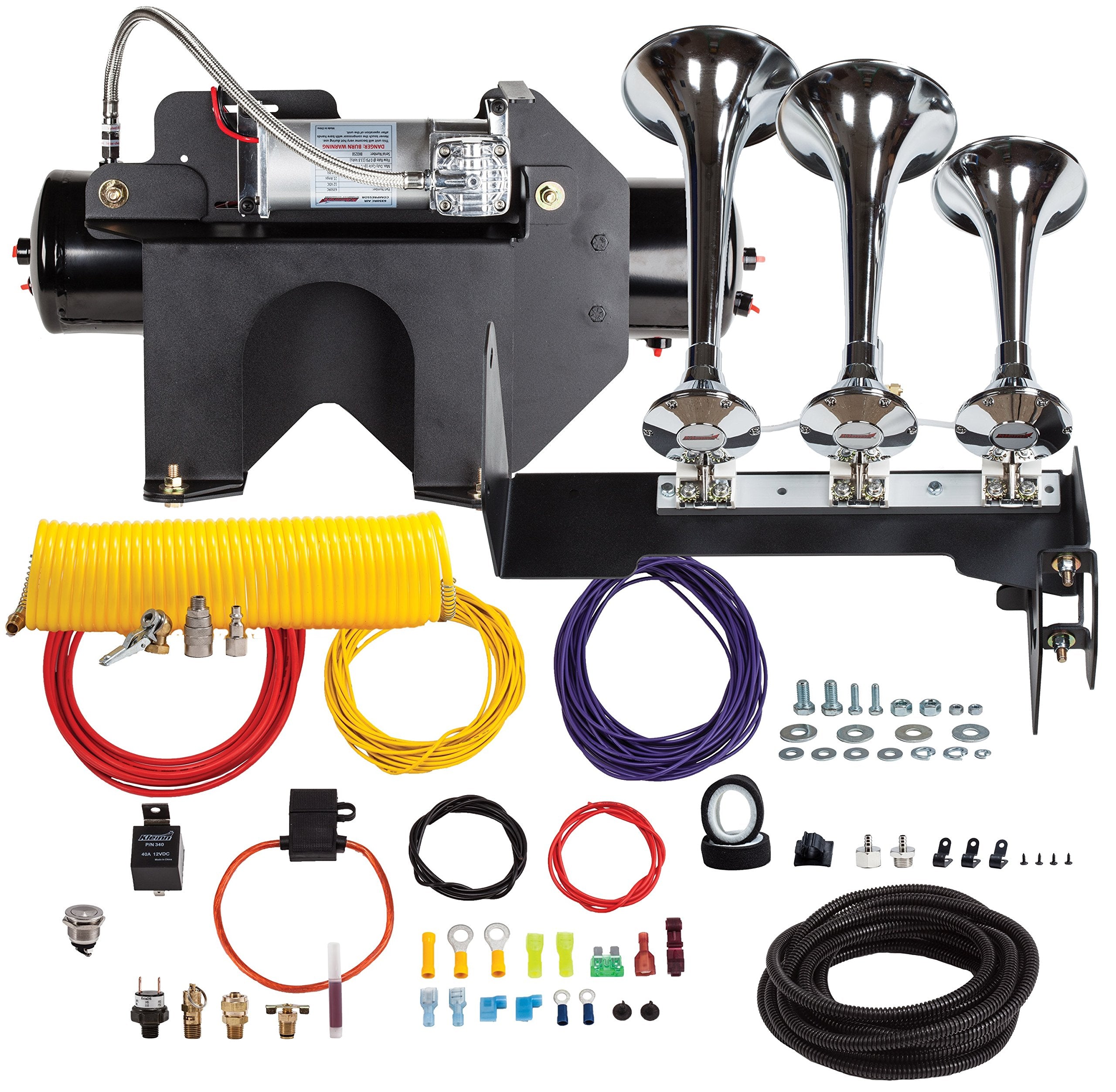 Kleinn HDKIT-630 Air Horns Bolt-On Train Horn/Onboard Air System for GM 2500HD/3500HD Diesel Trucks