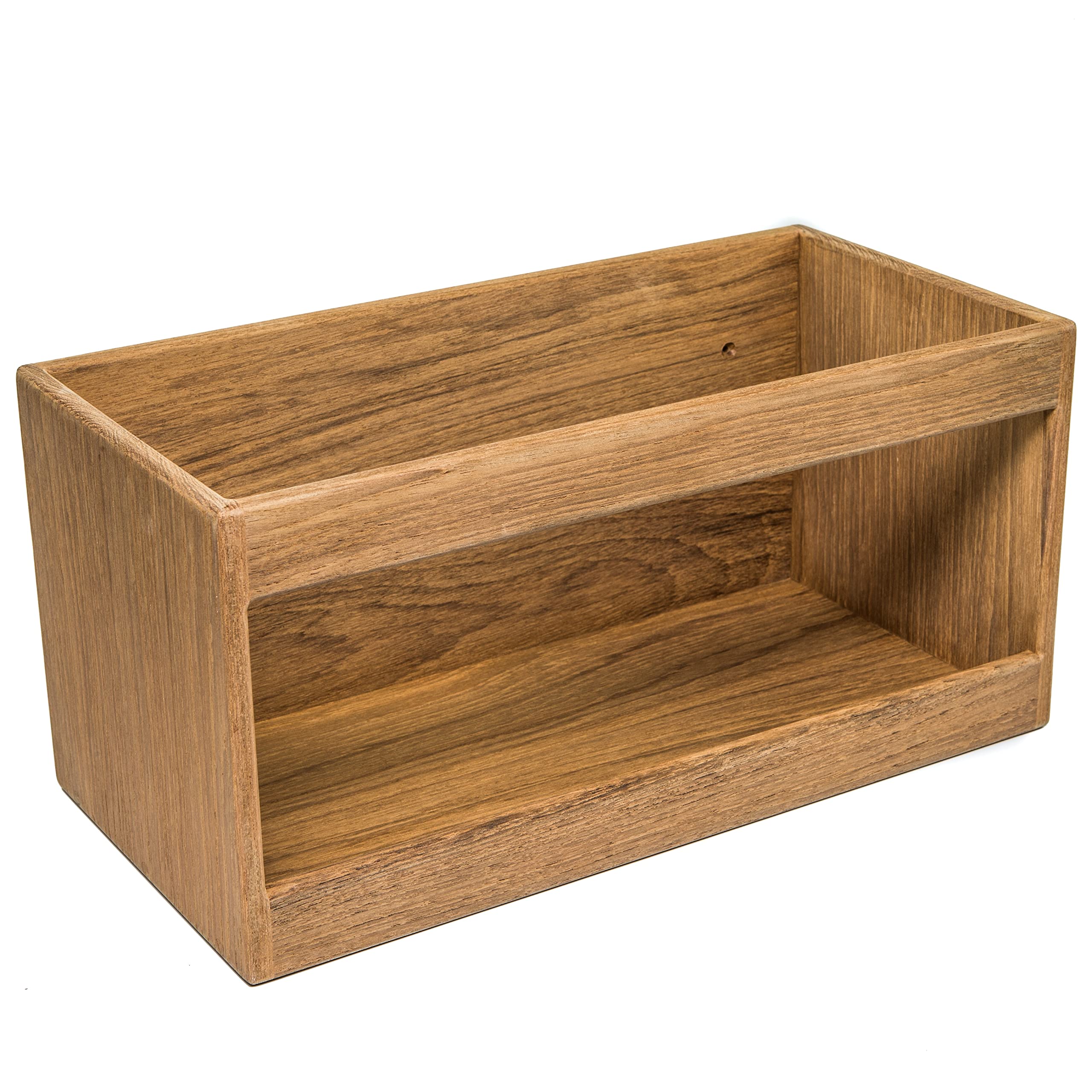 Teak Overstock Utility Shelf/Hardcover Book Rack - 15" L x 7-1/4" H x 7-1/4" D