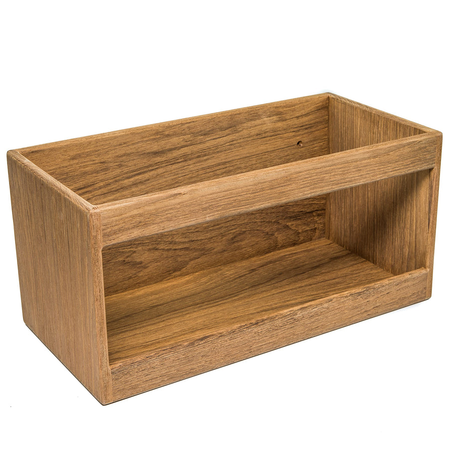 Teak Overstock Utility Shelf/Hardcover Book Rack - 15" L x 7-1/4" H x 7-1/4" D