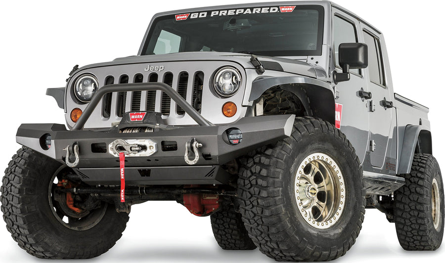 Elite Series WARN Full-Width Front Bumper for Jeep JK Wrangler, with Grille Guard Tube