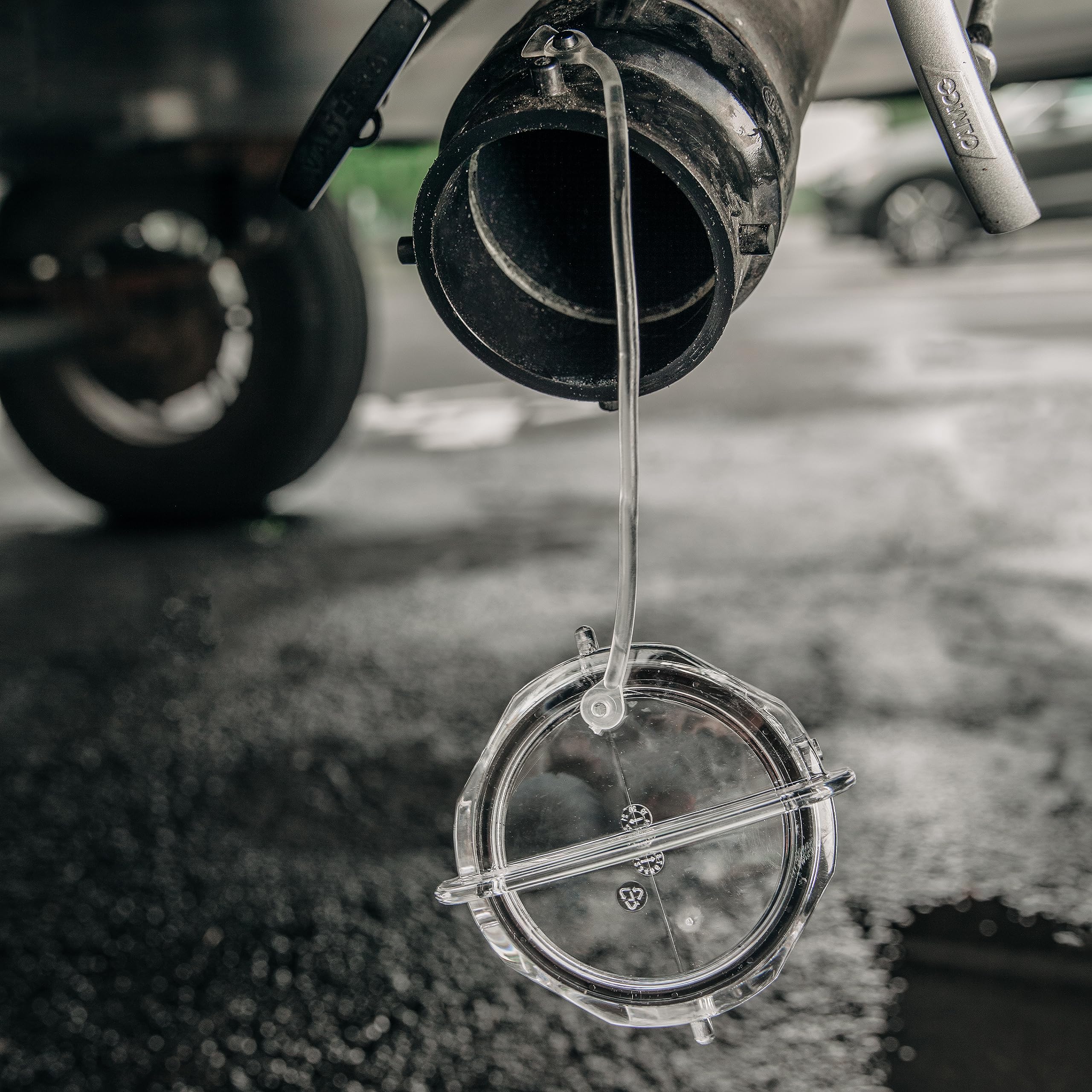 Clear Camco RV Sewer Cap with Lanyard - Prevents Leaks and Spills from Your RV's Sewer System