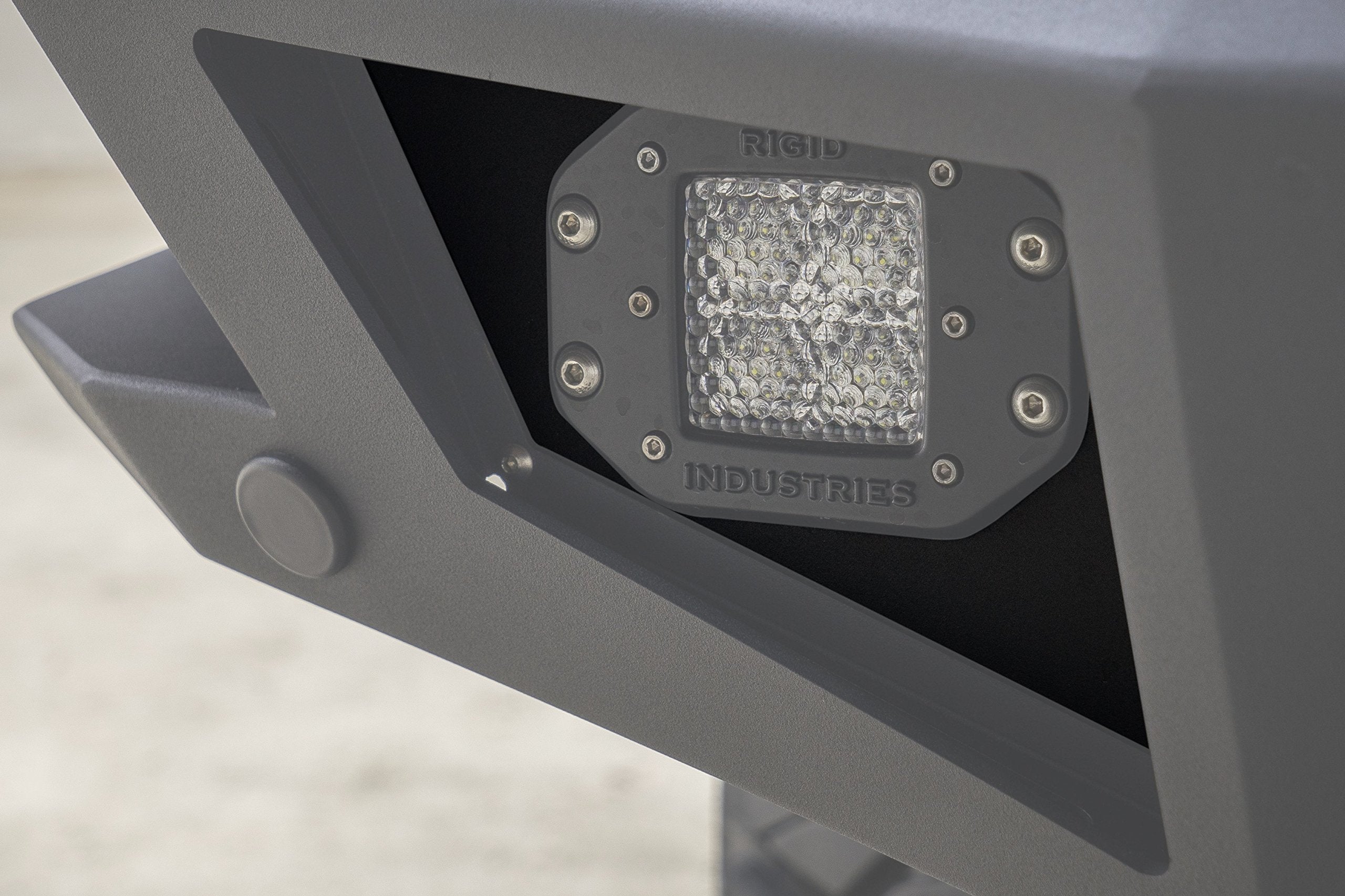 Go Rhino Light Plates BR20 - 3x3 Flush Mount | Mild Steel, Textured Black | 281731T | Fits Go Rhino BR20 Rear Bumpers (See description)