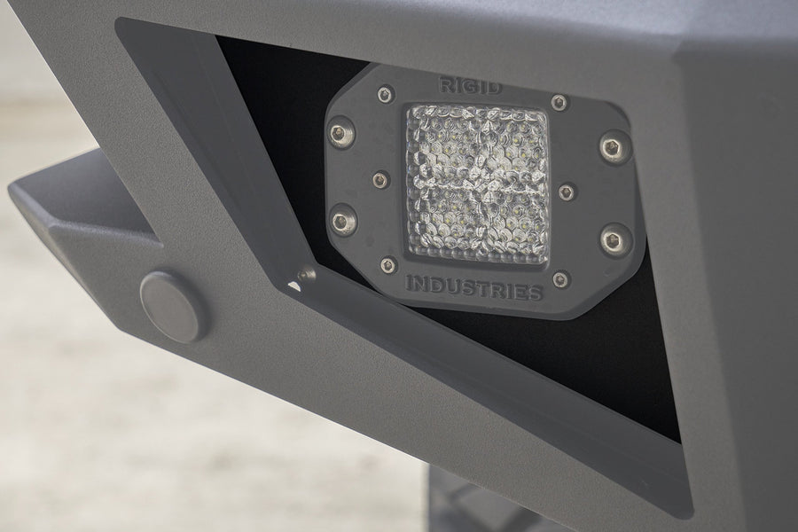 Go Rhino Light Plates BR20 - 3x3 Flush Mount | Mild Steel, Textured Black | 281731T | Fits Go Rhino BR20 Rear Bumpers (See description)