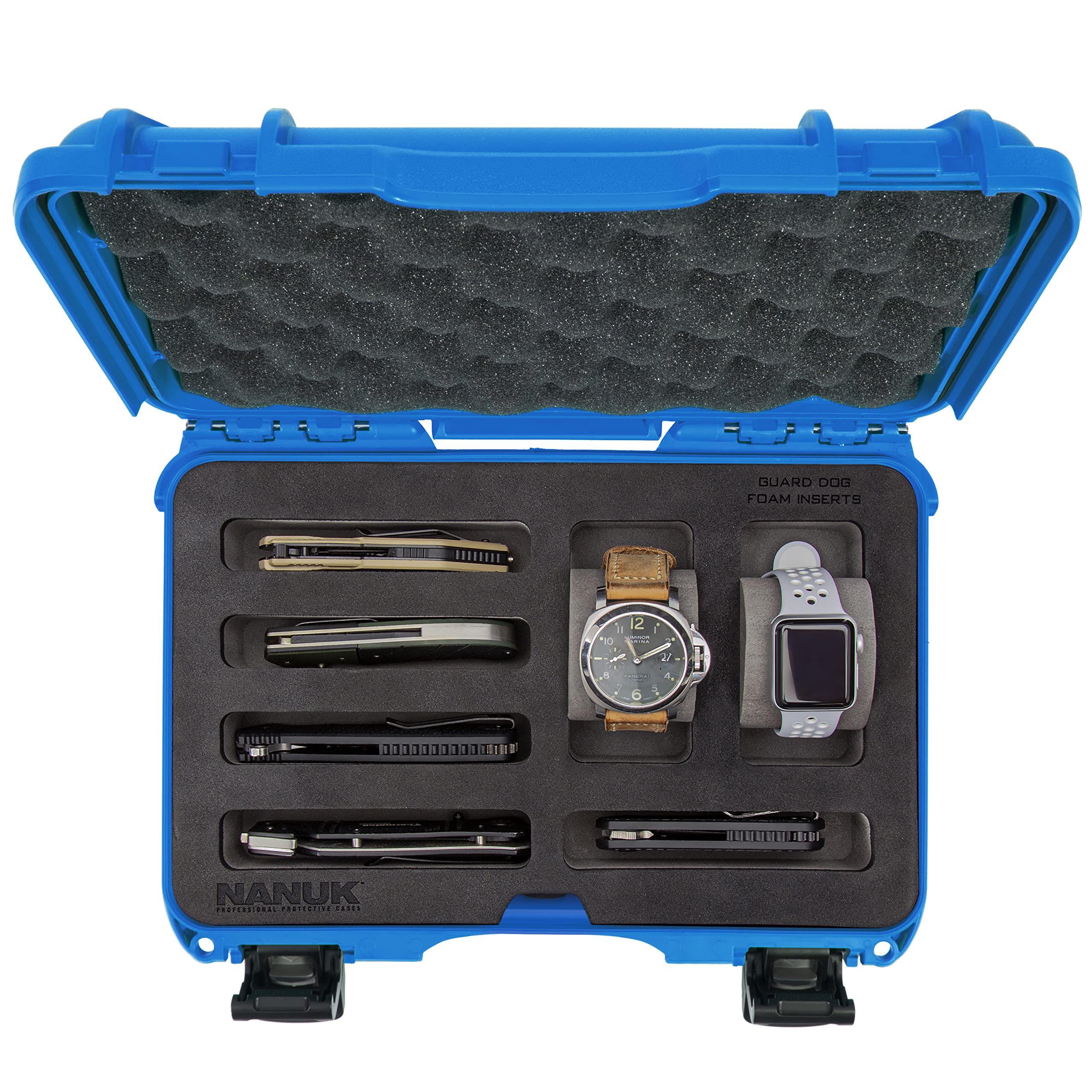 Cases Nanuk w/foam insert for 2 Watches and 5 Knives - Blue 909-2WT5KNI8