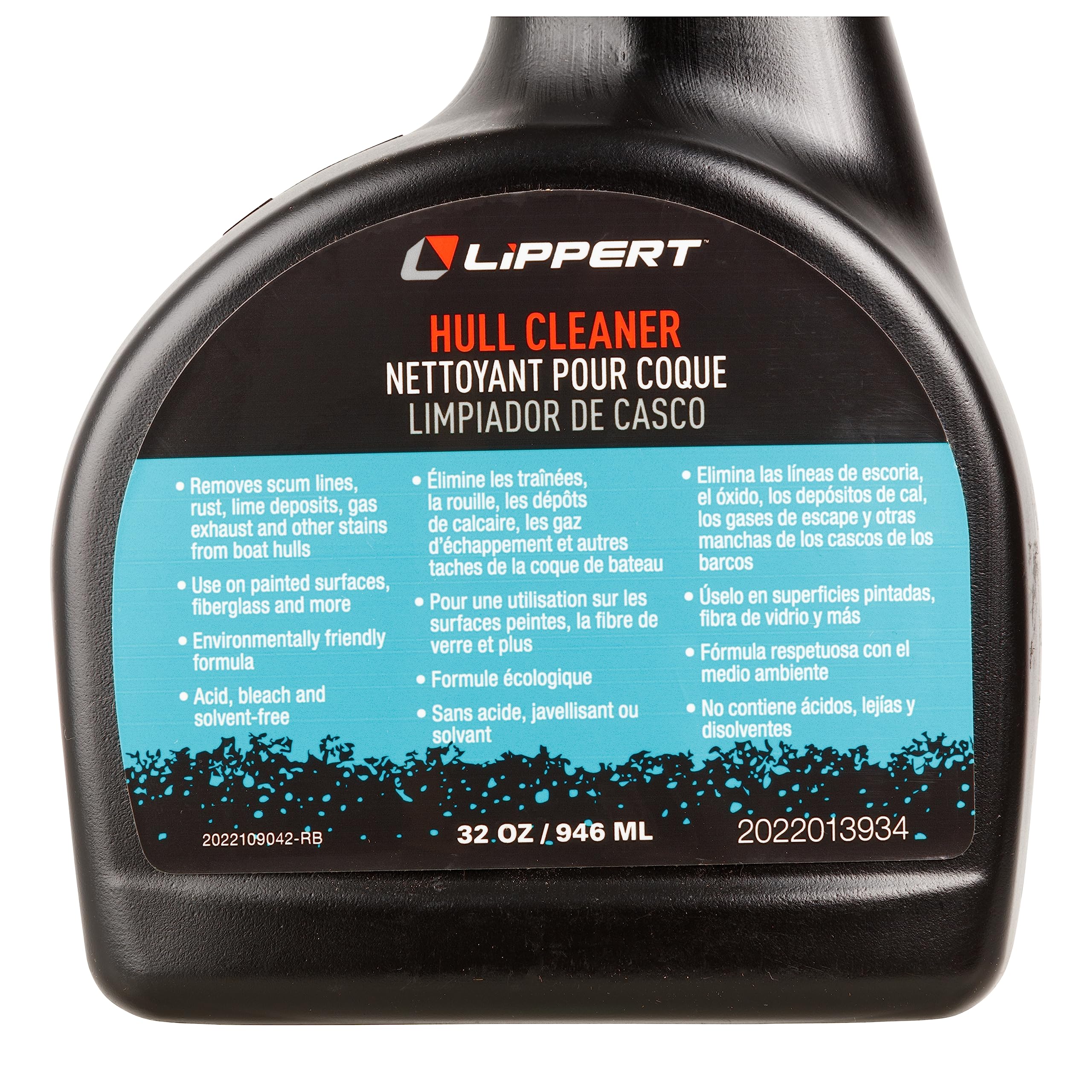 Boat Hull Cleaner Spray Lippert 32 oz. for Exterior Applications, Environmentally Friendly, Acid, Bleach, Solvent-Free, Made in The USA - 2022013934