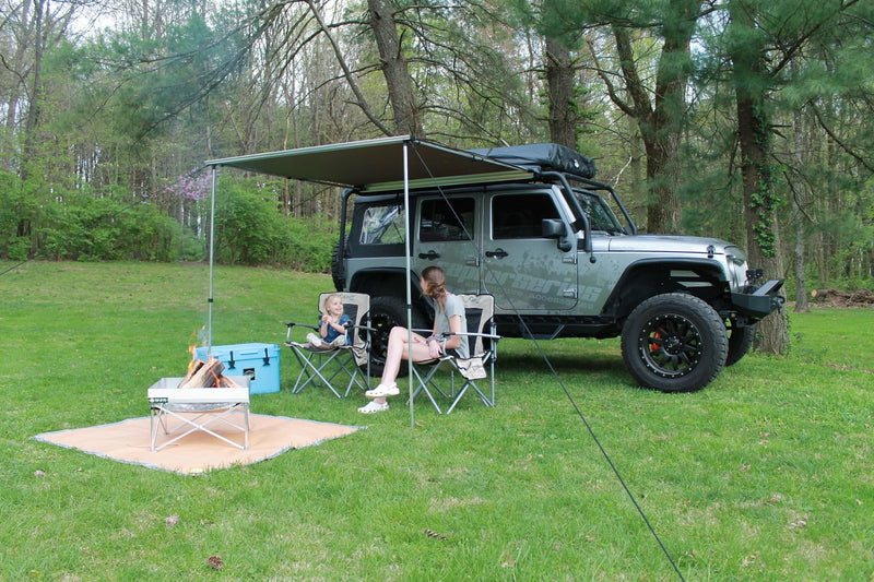 Rooftop OFFGRID Awning Olive Drab Polyester - 8.2ft x 6.5ft Pull-Out Roof Top Awning