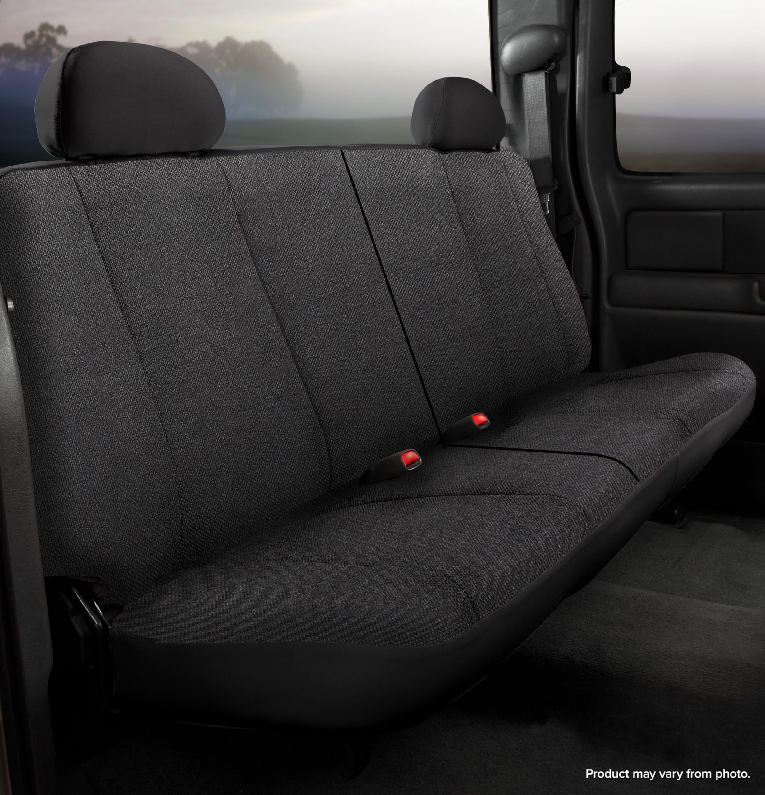 Fia Custom Fit TRS45-13 Black Rear Seat Cover Split Seat 50/50 - Saddle Blanket (Solid Black)