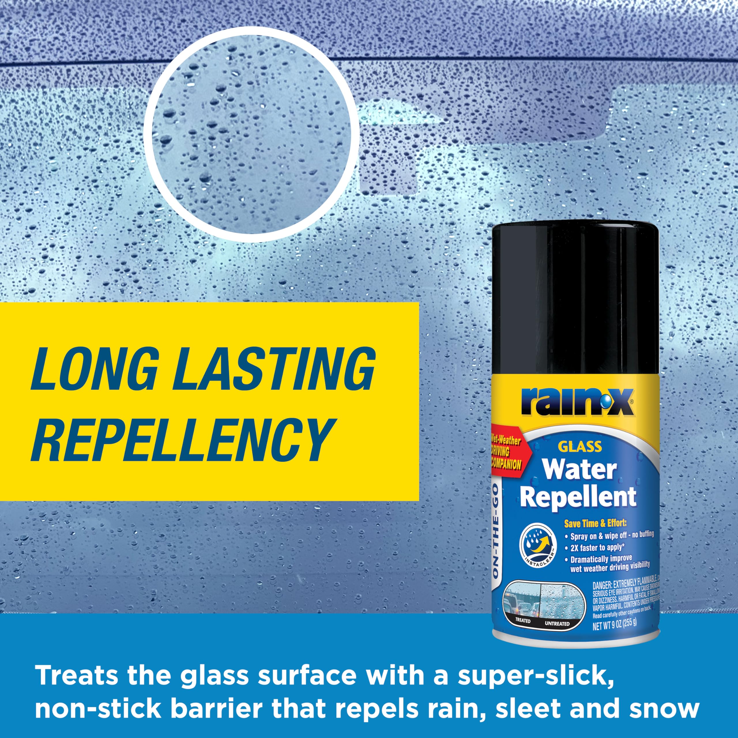 Rain-X On-The-GO 630167 Glass Water-Repellent Aerosol 9 oz.