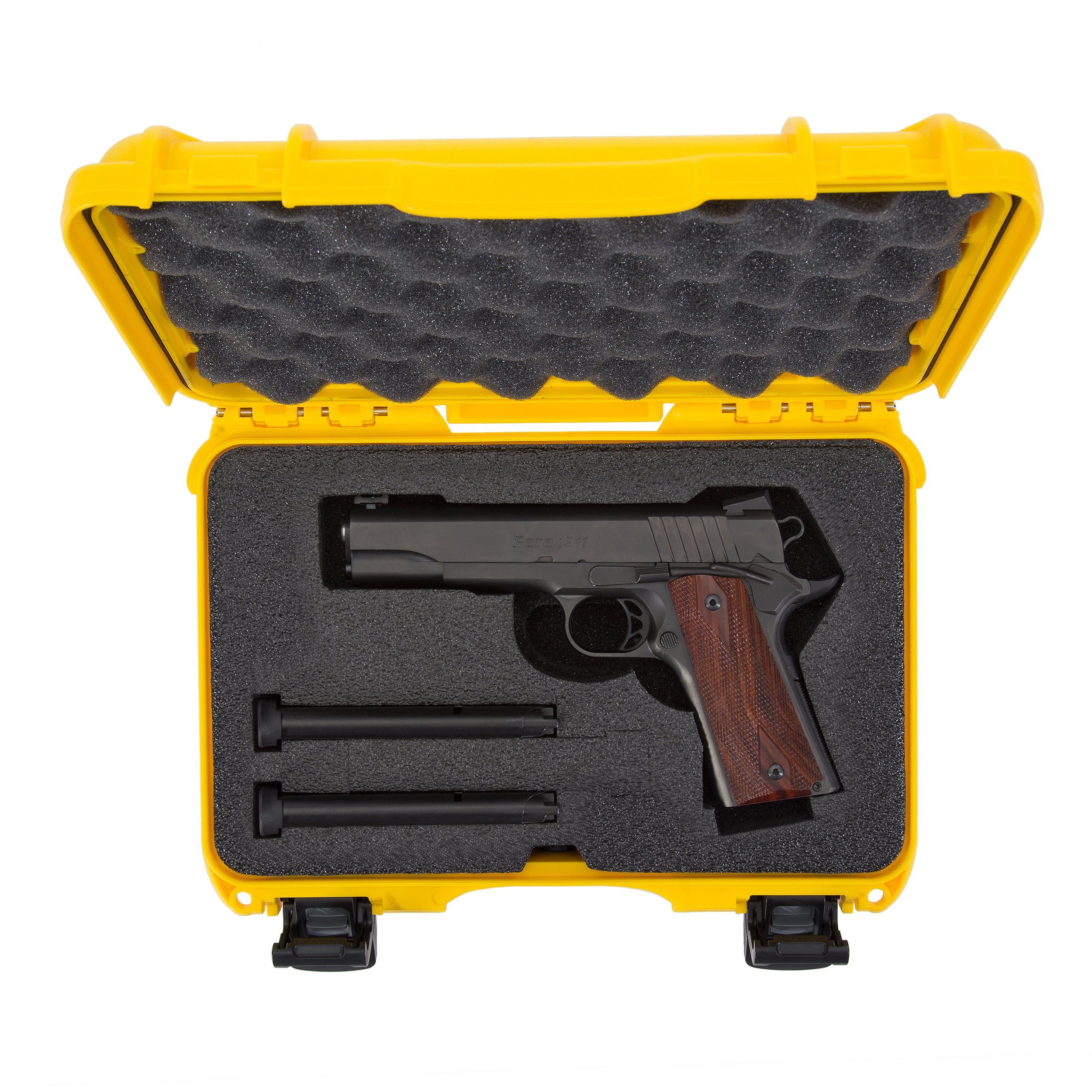 Nanuk Waterproof 909 Classic Pistol/Gun Case, Military Approved with Custom Insert - Yellow (909-CLASG4)
