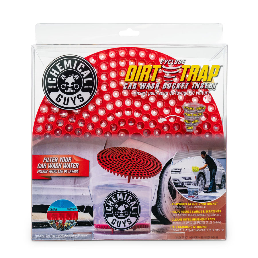 Chemical Guys Cyclone DIRTTRAP02 Dirt Trap Car Wash Bucket Insert Filter Removes Dirt and Debris While You Wash (Red) 12" Diameter Great for Washing Cars, Trucks, SUVs, RVs & More