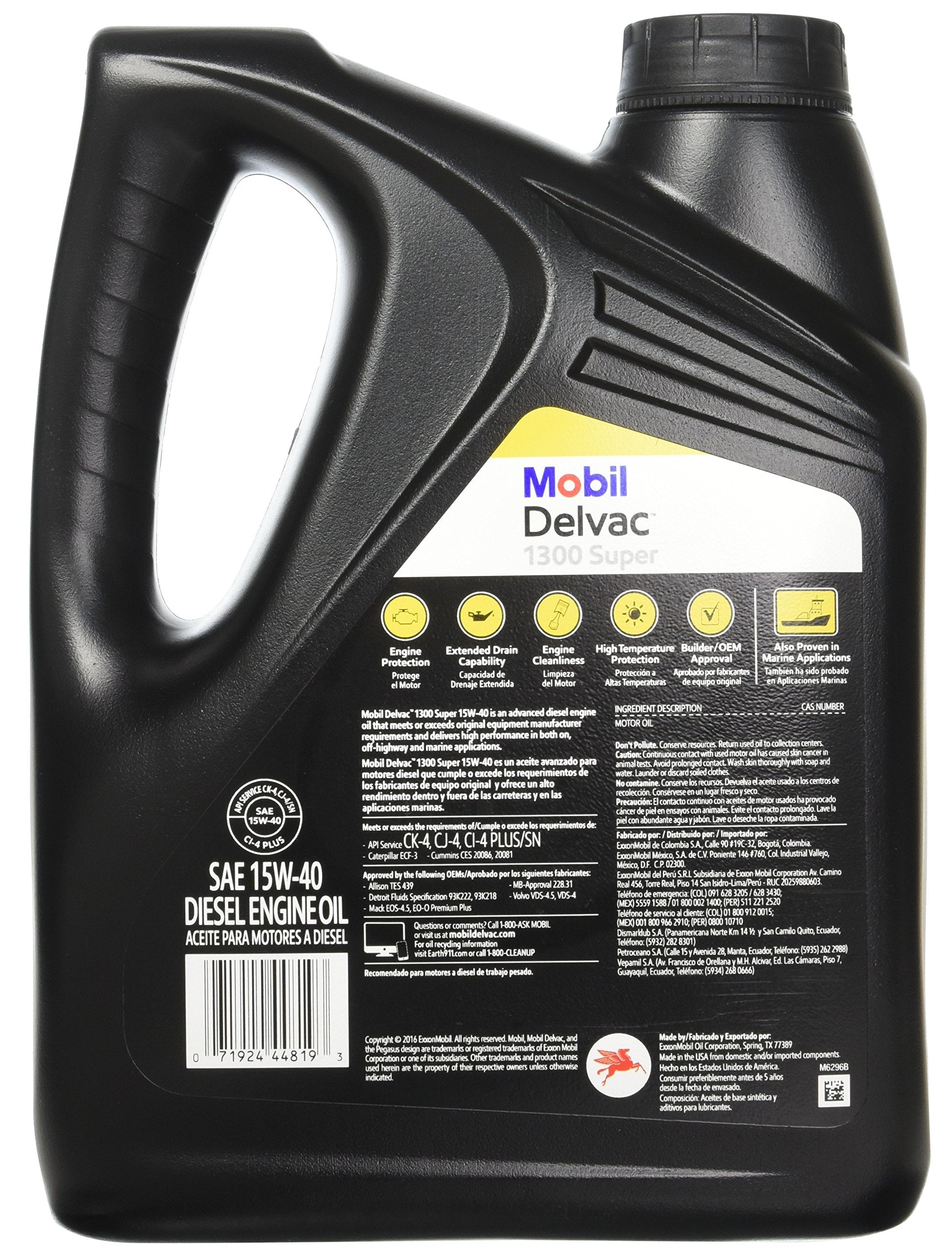 15W-40 Mobil 1 Delvac 1300 Super Motor Oil - 1 Gallon