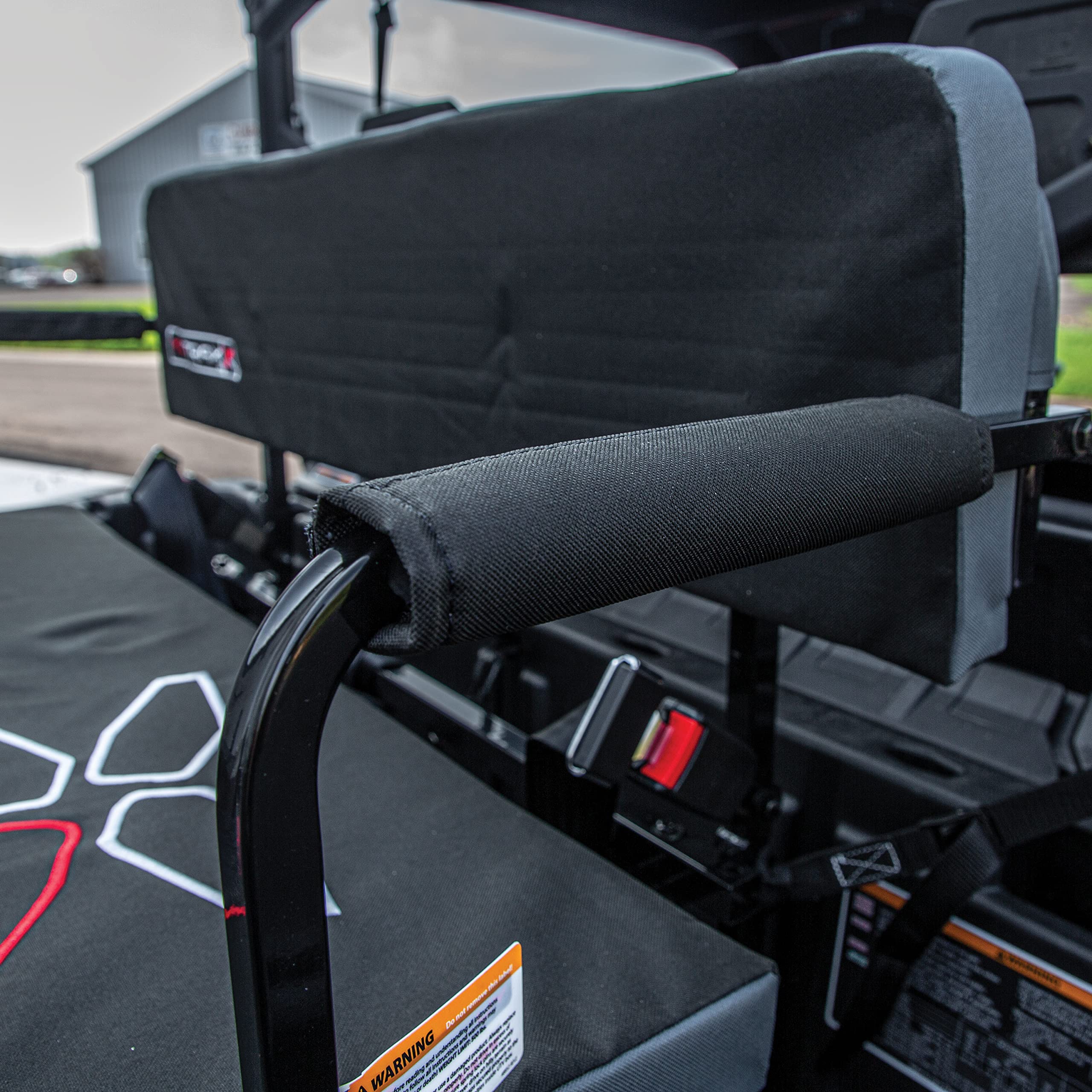 Universal Mount YUTRAX® UTV Jump Seat, UTV Accessory, Increase Seating Capacity, Heavy-Duty Steel Frame, Padded Seat & Backrest, Seat Flips Up, Easy to Assemble