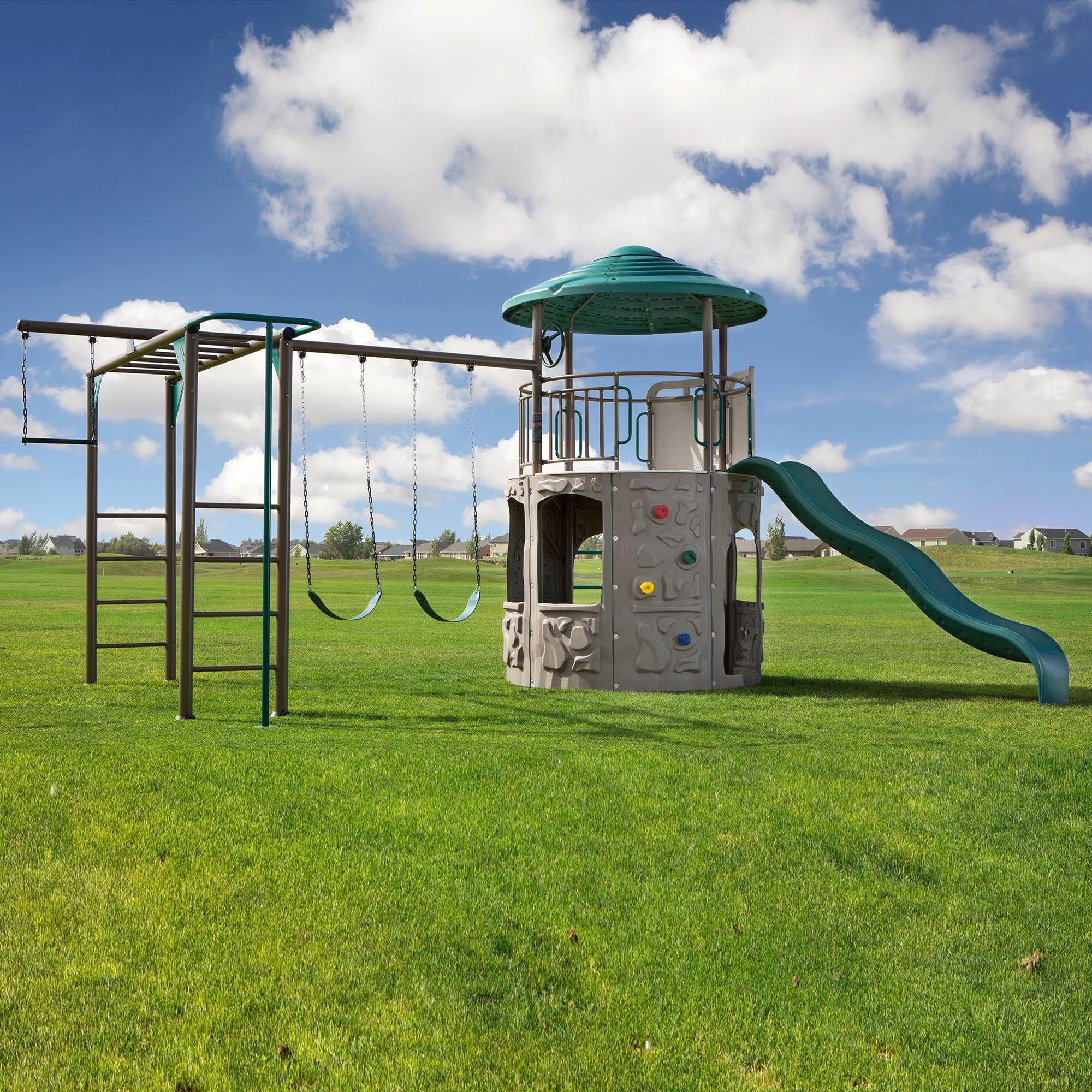 Adventure Tower Lifetime Deluxe Swing Set Playset