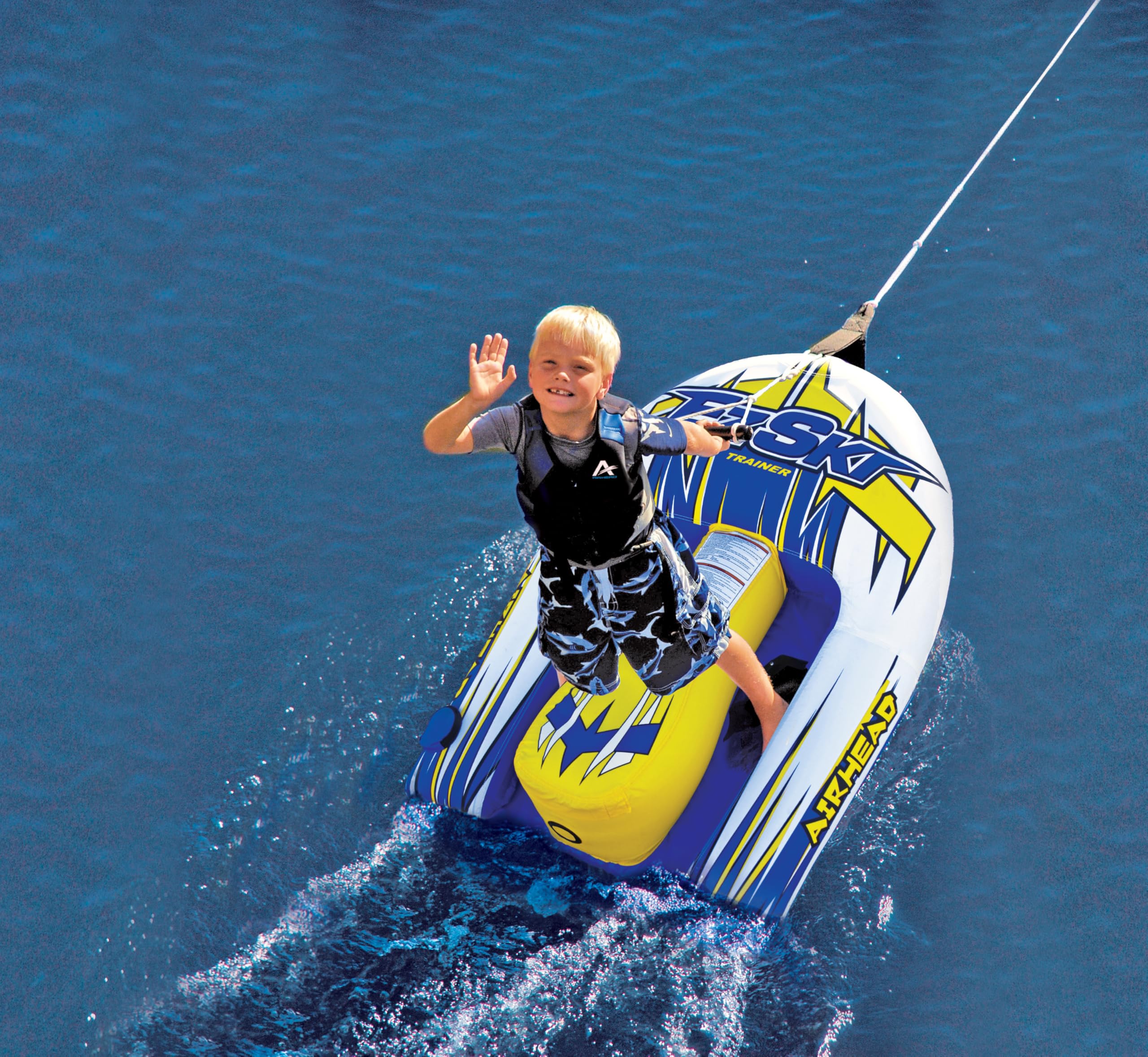 AIRHEAD Towable Tube EZ SKI Water Ski Trainer,White/Blue/Yellow
