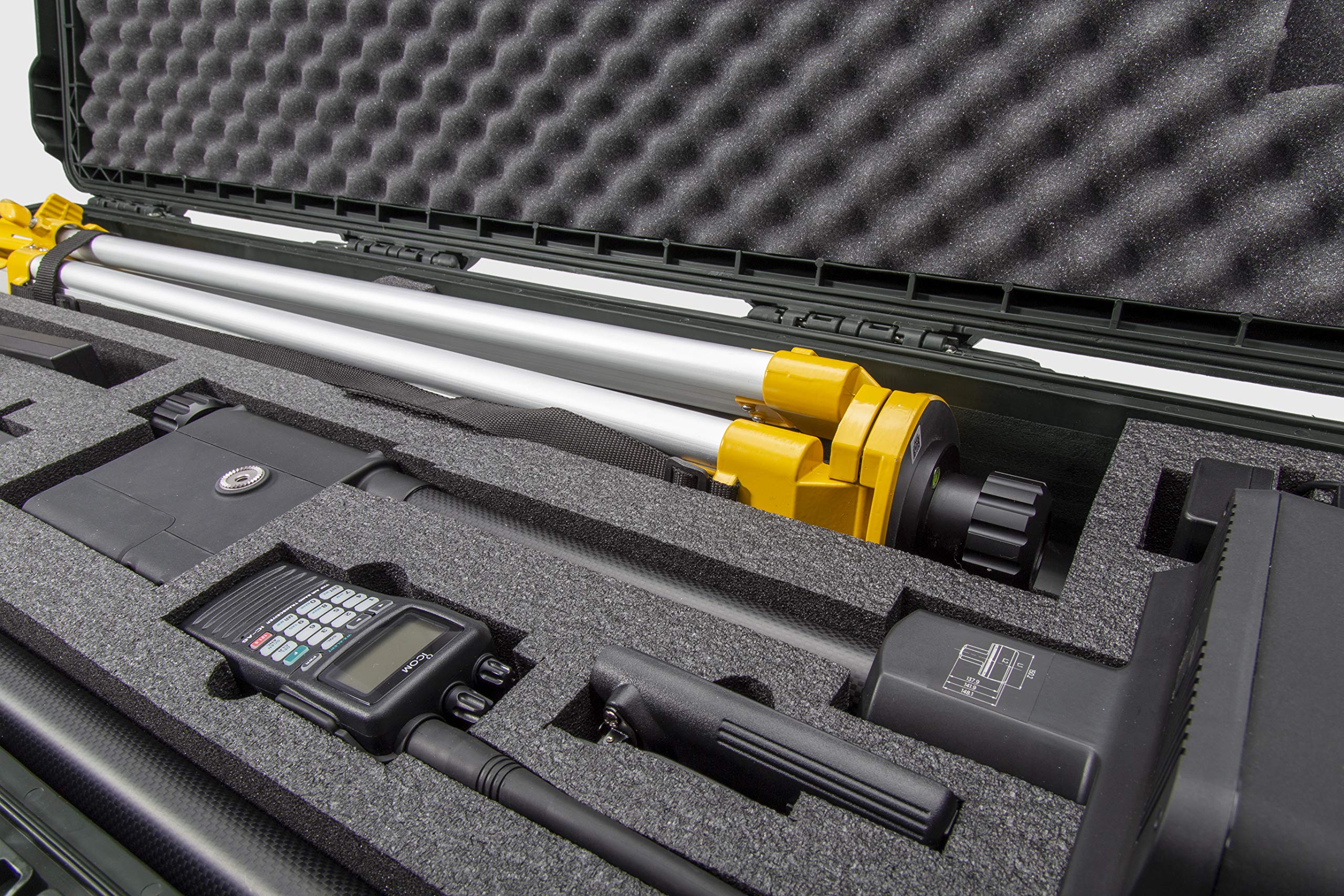 Waterproof Nanuk 995 Hard Case with Custom Foam Insert for DJI Ground Station RTK w/Wheels - Olive