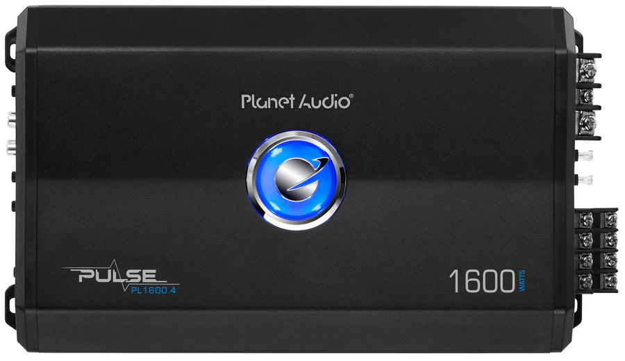 Planet Audio 4 Channel Car Amplifier PL1600.4 - 1600 High Output, High/Low Level Inputs, High/Low Pass Crossover, Hook Up to Subwoofer for Bass