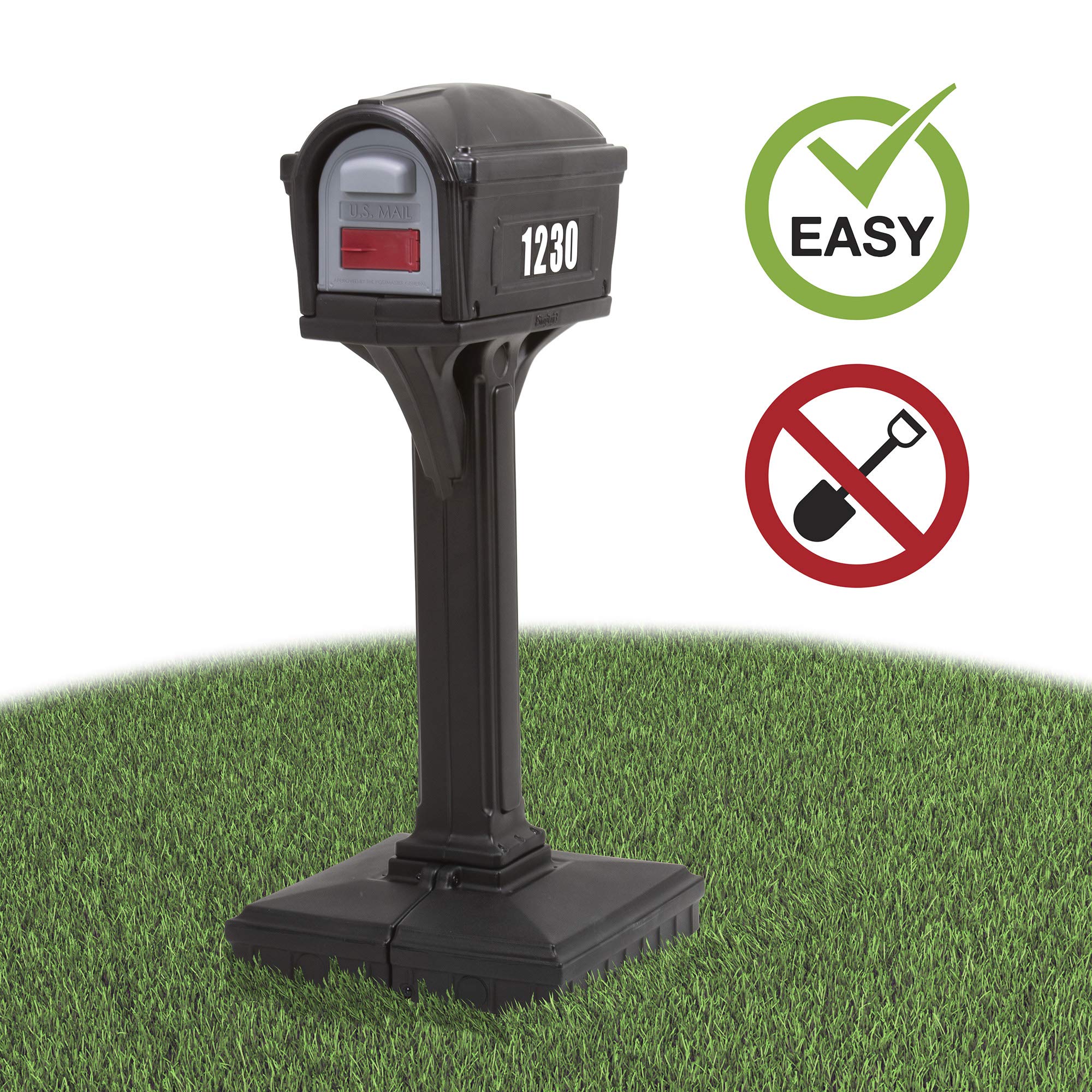 American Home Simplay3 42002R-04 Dig-Free Easy Up Classic Mailbox – Black