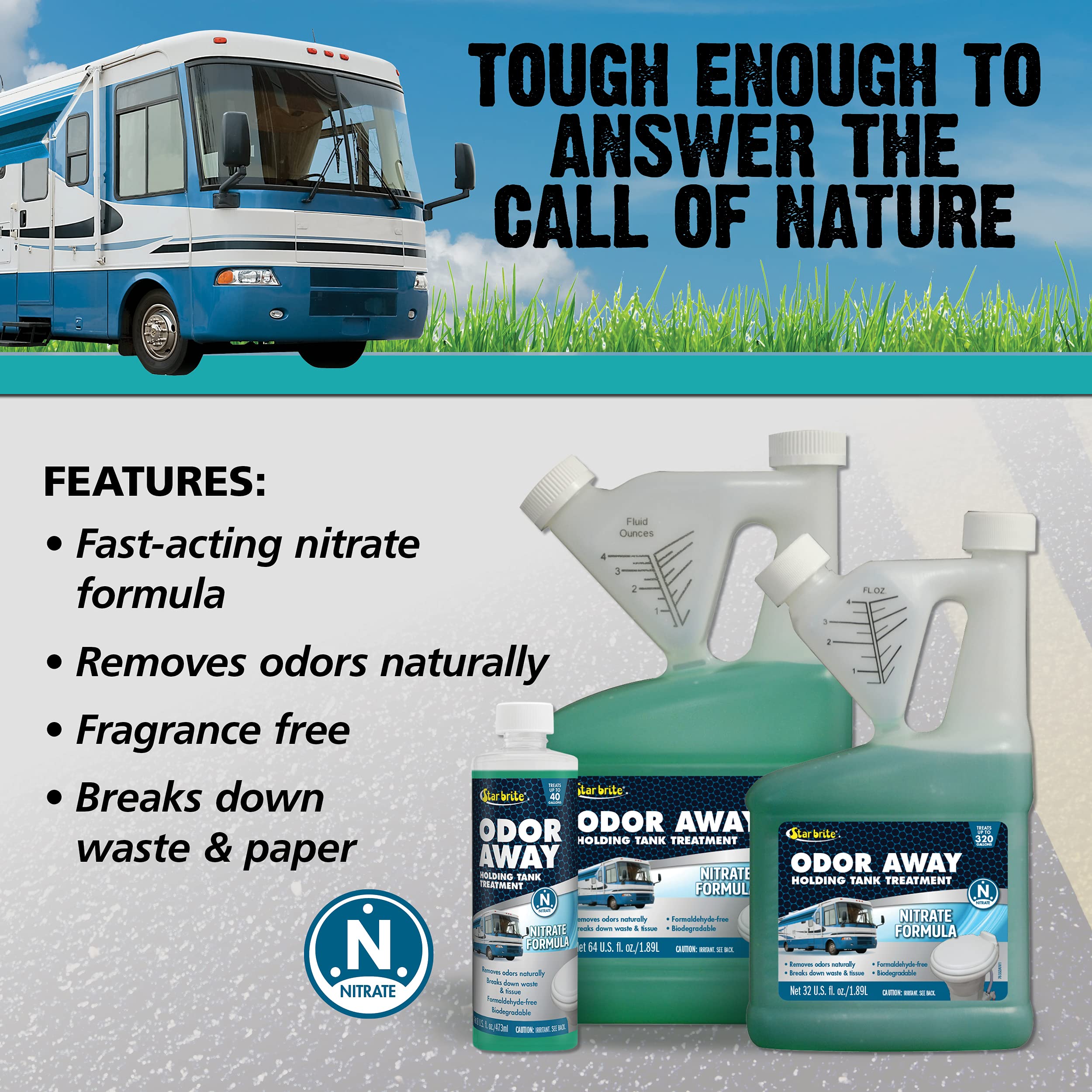 Odor Away STAR BRITE Natural Holding Tank Treatment 8oz 4 Pack (076308)