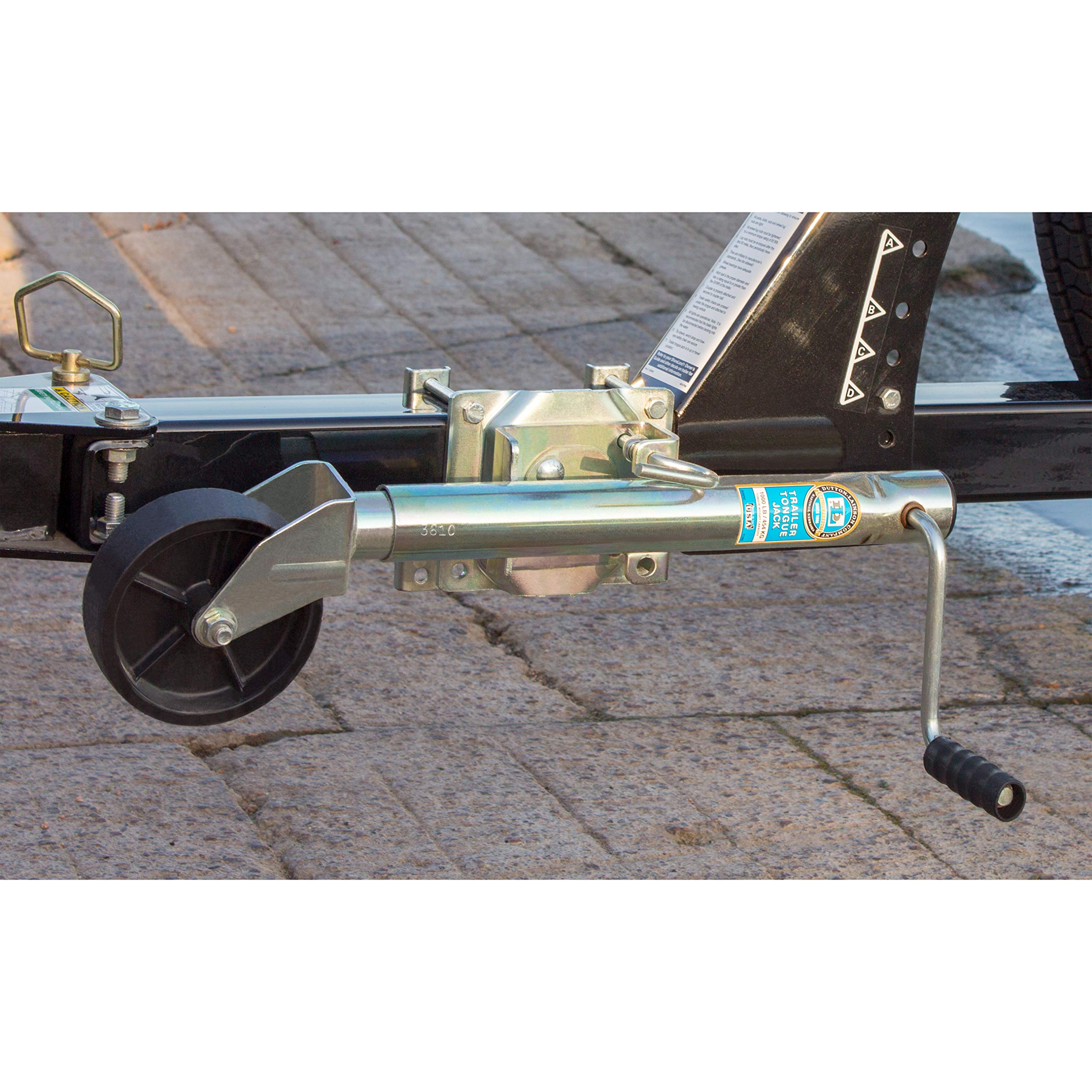 Swivel Marine Tongue Jack - Dutton-Lainson Company (6400) - Rust-Resistant Finish for Boat, Towing & Other Trailer Applications - 1000 lb Capacity, 10" Total Travel, 6" Heavy-Duty Wheel - Made in USA