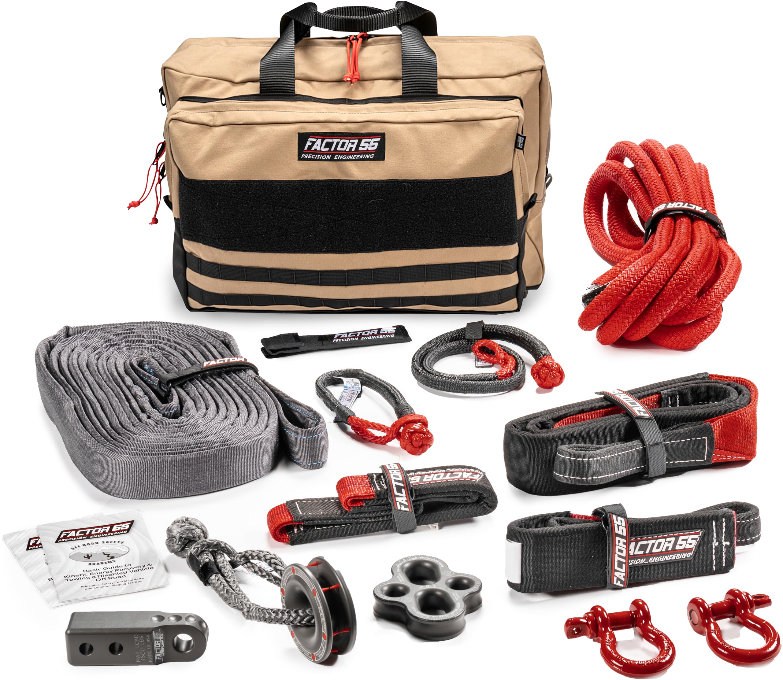 Factor 55 Full Featured Borah Large-Size Recovery Kit for The Advanced Off-Roader with Gray Hitchlink