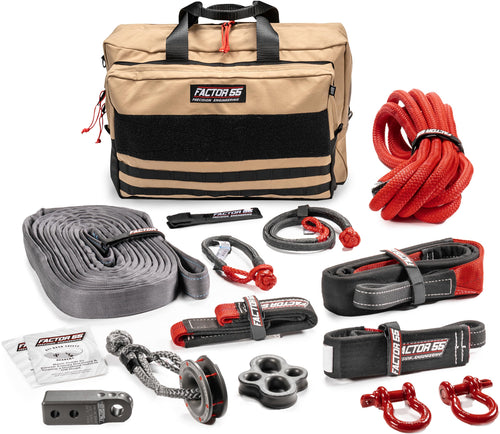 Factor 55 Full Featured Borah Large-Size Recovery Kit for The Advanced Off-Roader with Gray Hitchlink