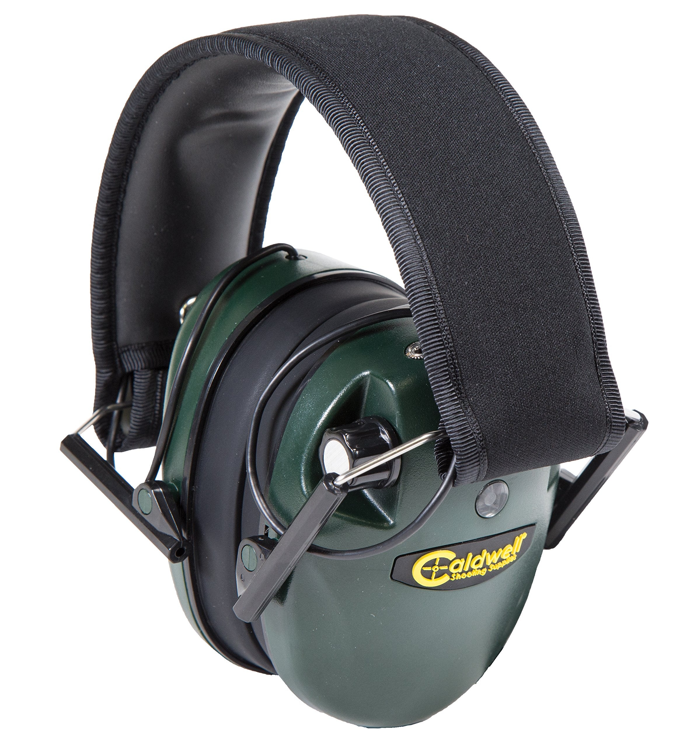 Caldwell E-MAX - Green ADULT - Low Profile Electronic 23 NRR Hearing Protection with Sound Amplification - Adjustable Earmuffs for Shooting, Hunting and Range