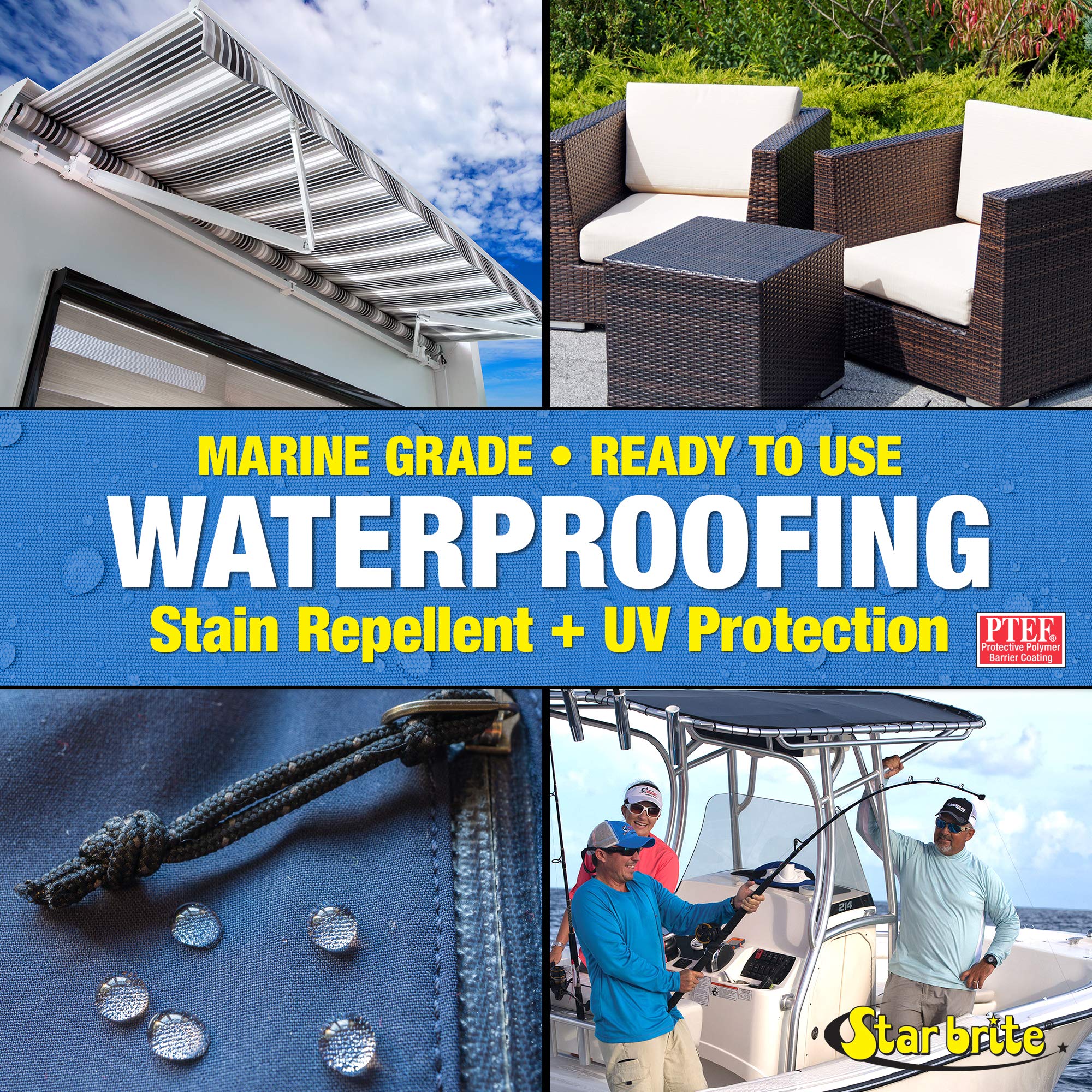 Fabric Waterproofer STAR BRITE 081900X with Stain Repellent and UV Protection - 1 Gallon