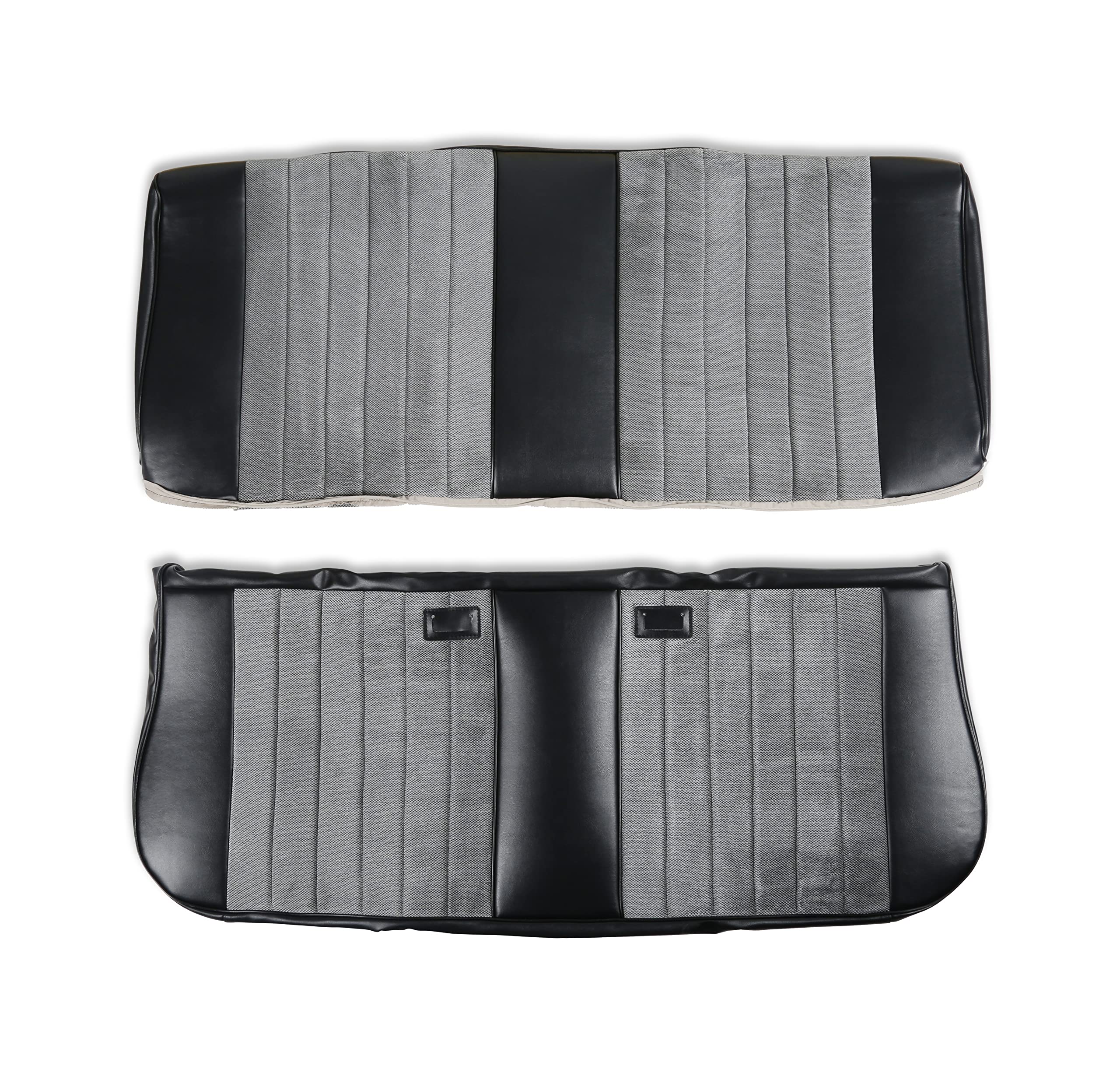 05-310 Brothers Trucks Seat Upholstery Kit - Standard Pleat Cloth/Vinyl - Black/Silver