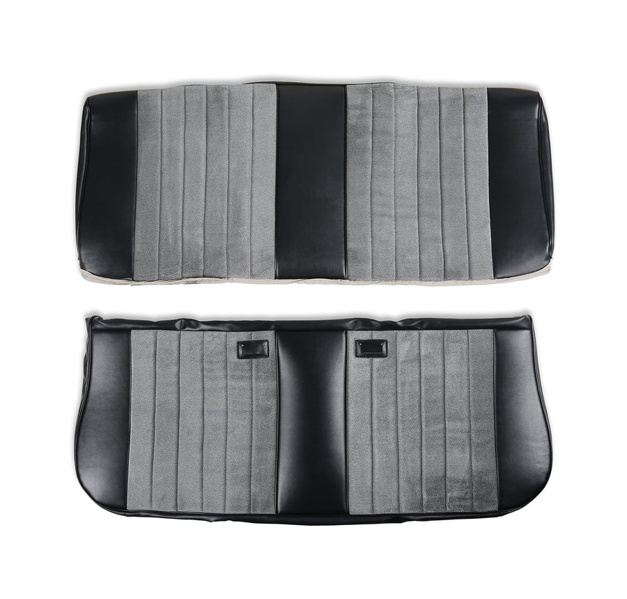 05-310 Brothers Trucks Seat Upholstery Kit - Standard Pleat Cloth/Vinyl - Black/Silver