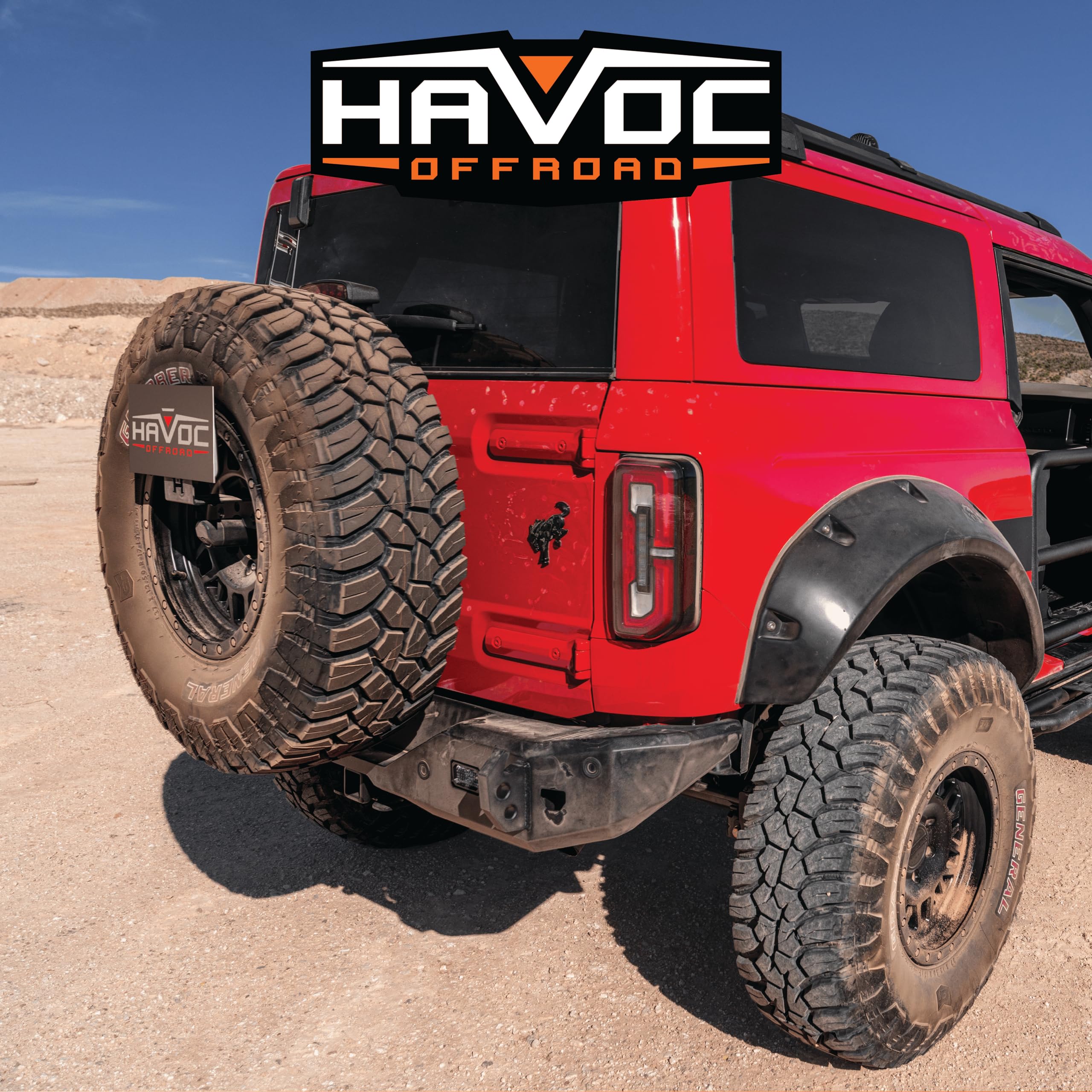 License Plate Relocation HAVOC OFFROAD for Ford Bronco | Adjustable, Steel, Black | HFB-05-001 | 2021-2025 Ford Bronco