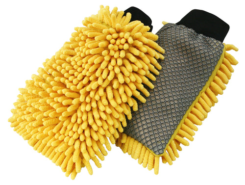 Microfiber Suds Maker Carrand 45320 Long Chenille Wash Mitt, Yellow