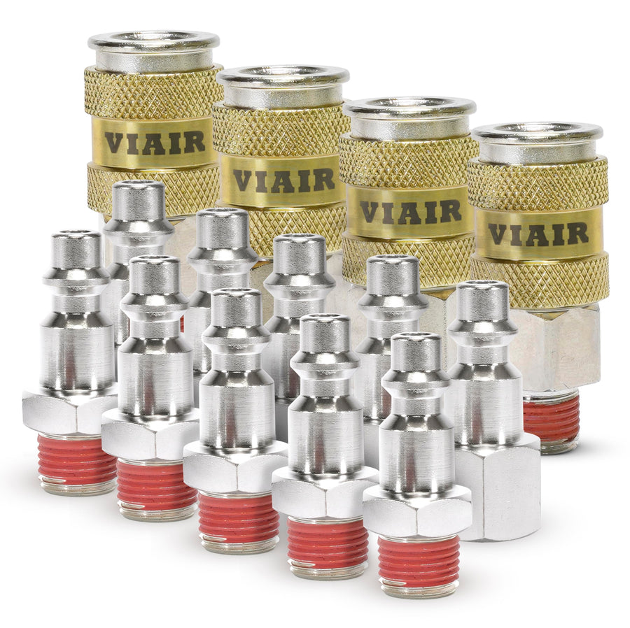 High Flow Couplers 1/4" NPT M (2) & F (2), Quick Connect Studs 1/4" M (5) & F (5), With VIAIR LOGO