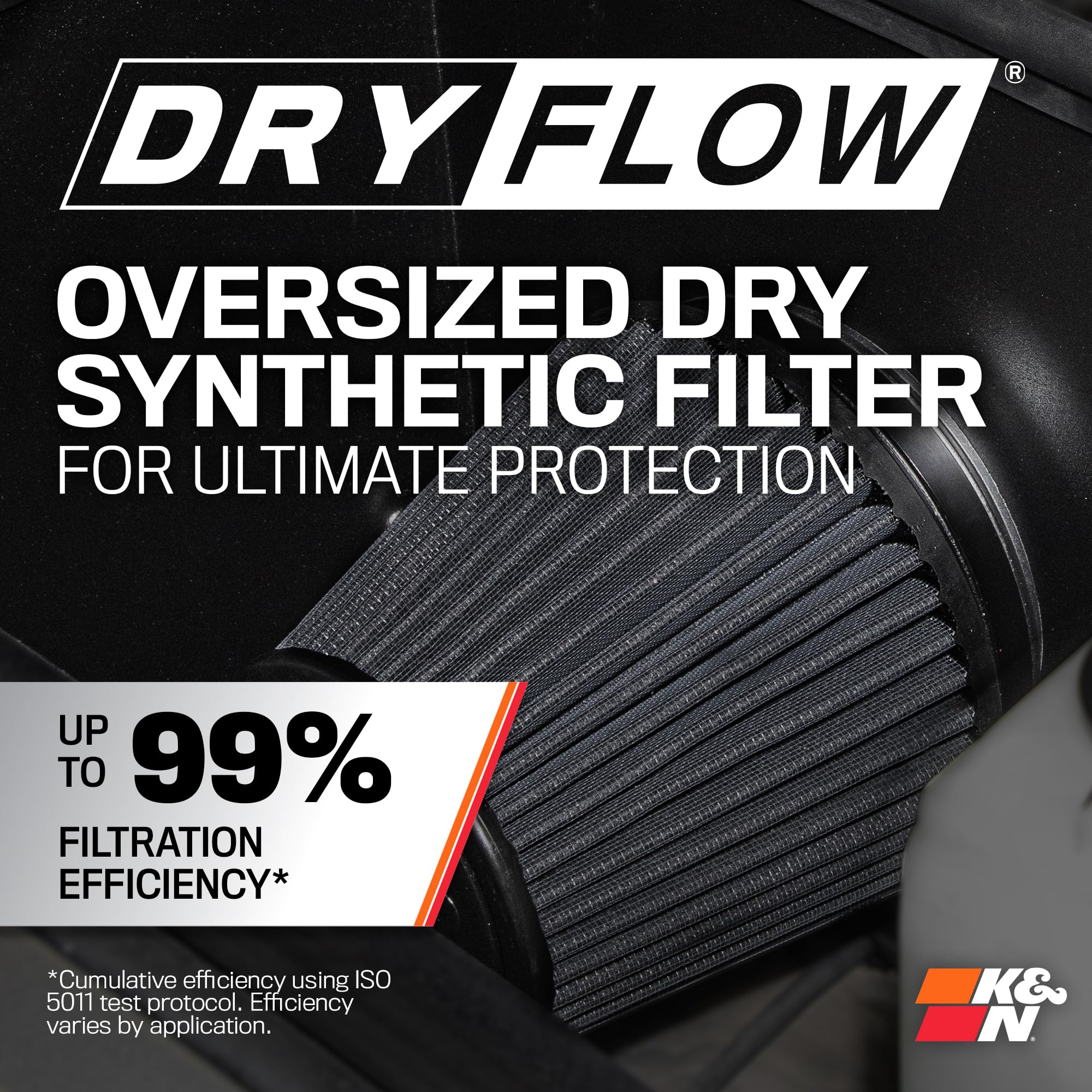 Cold Air Intake System K&N: Dry-Flow Air Filter, Increase Performance & Towing: Compatible with 2012-2021 Toyota, Sequoia, Tundra, 30-9036