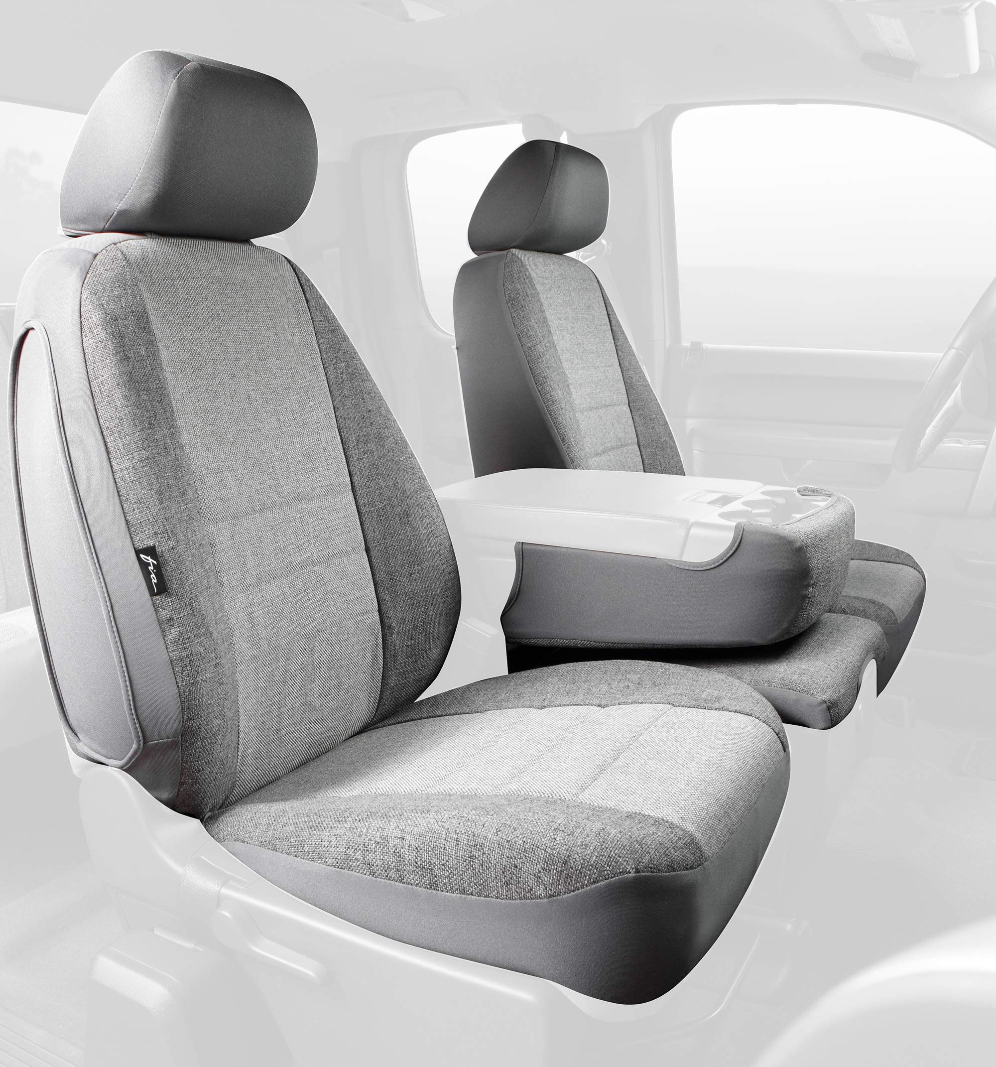 Fia GRAY OE37-29 Custom Fit Front Seat Cover Split Seat 40/20/40 - Tweed, (Gray)