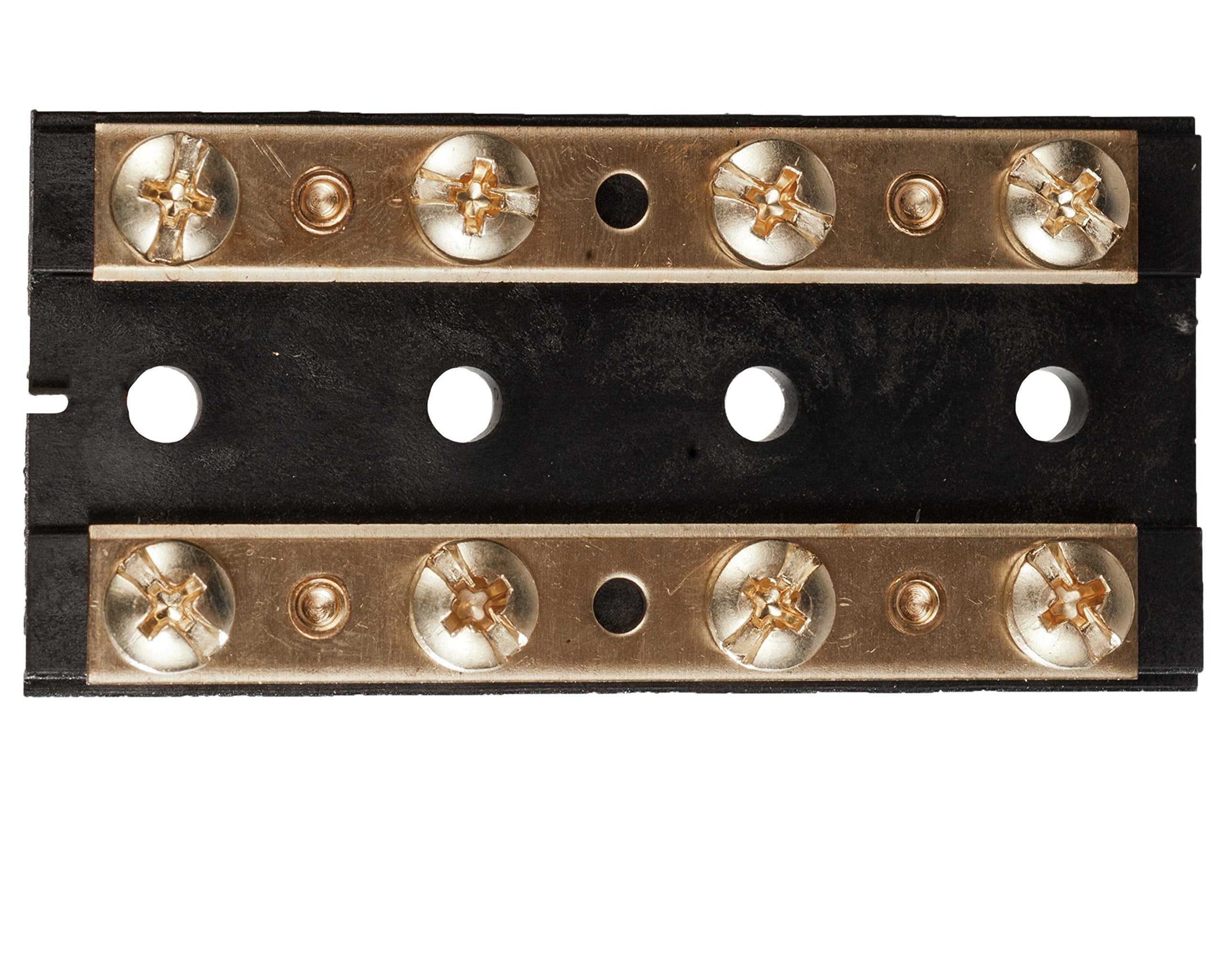 Dual Brass Bus Bar Sierra International with Eight 8-32 Screw Terminals, Size 3"L x 1.5"W x 0.44"H