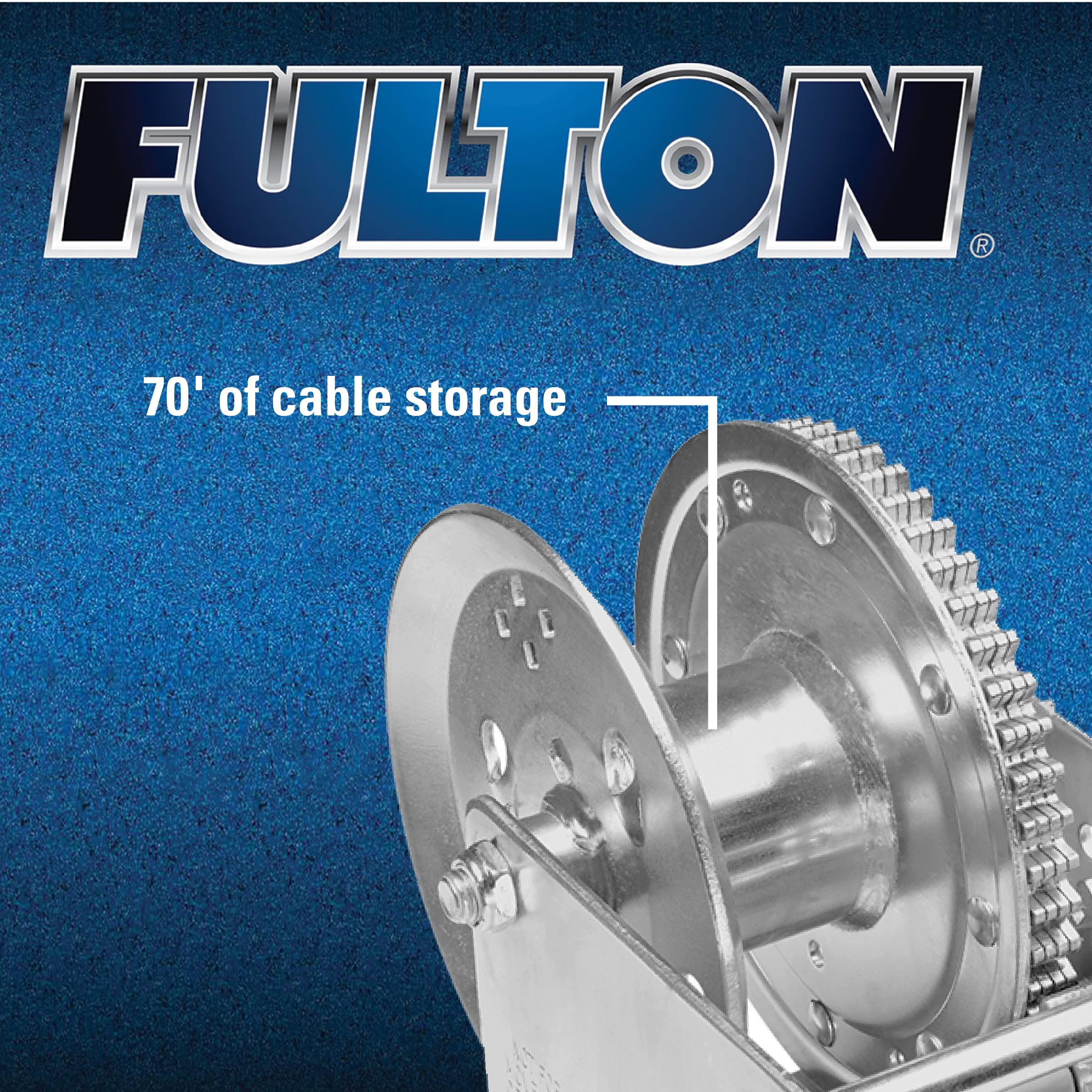 Brake Winch Fulton 143100, 1,500 lbs. Capacity, No Strap, Single-Speed Hand Crank Winch, Dual Ratchet System