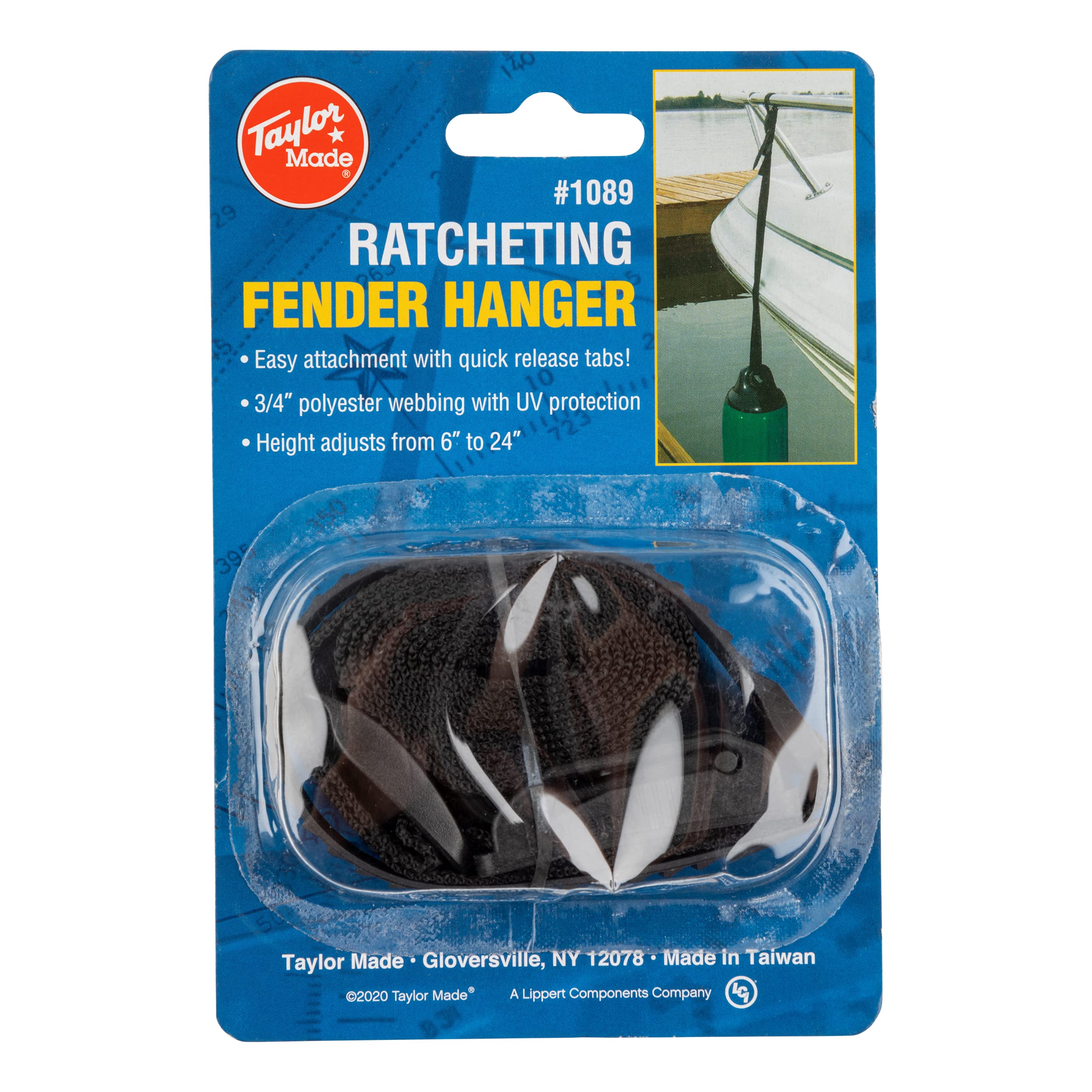 Black Taylor Made Products 1089 Boat Fender Hanger (Ratcheting)